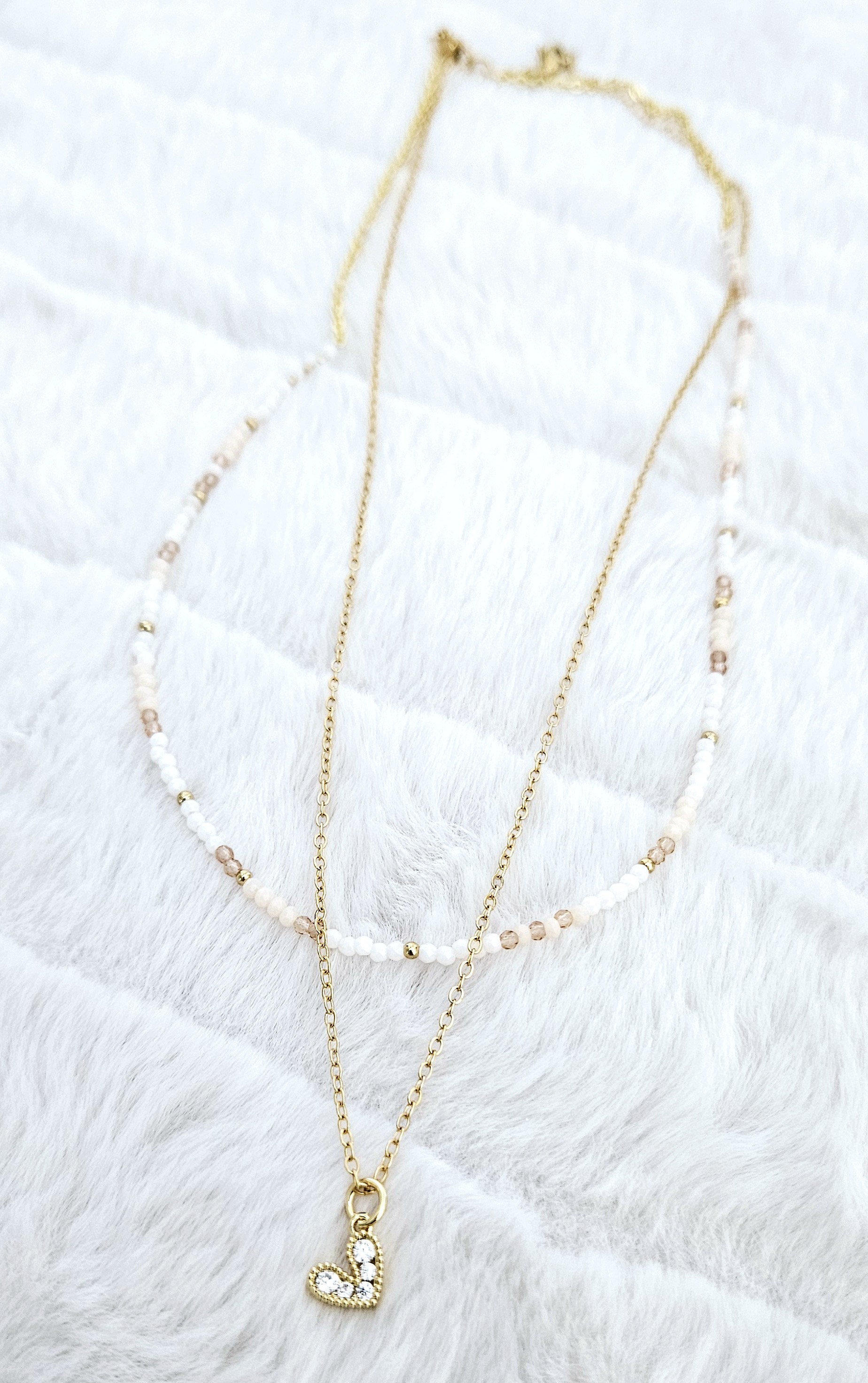 Heart & Murano Duo Necklace Set