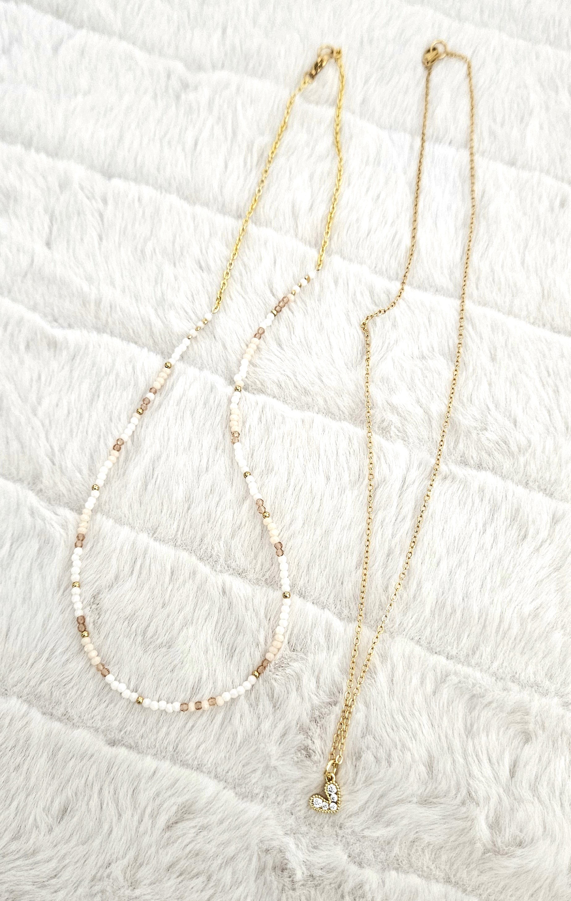 Heart & Murano Duo Necklace Set