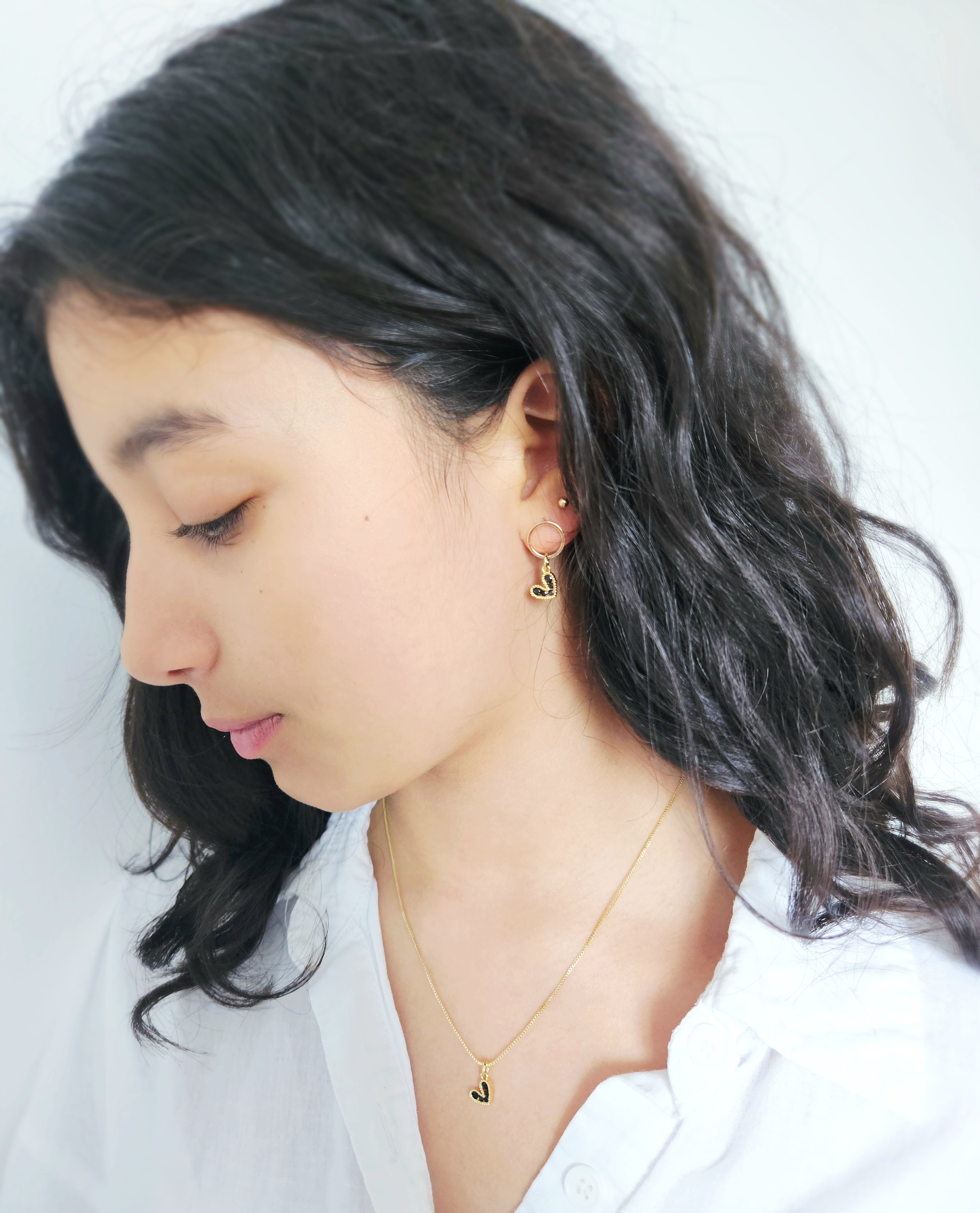 Gold Heart Jewelry Set