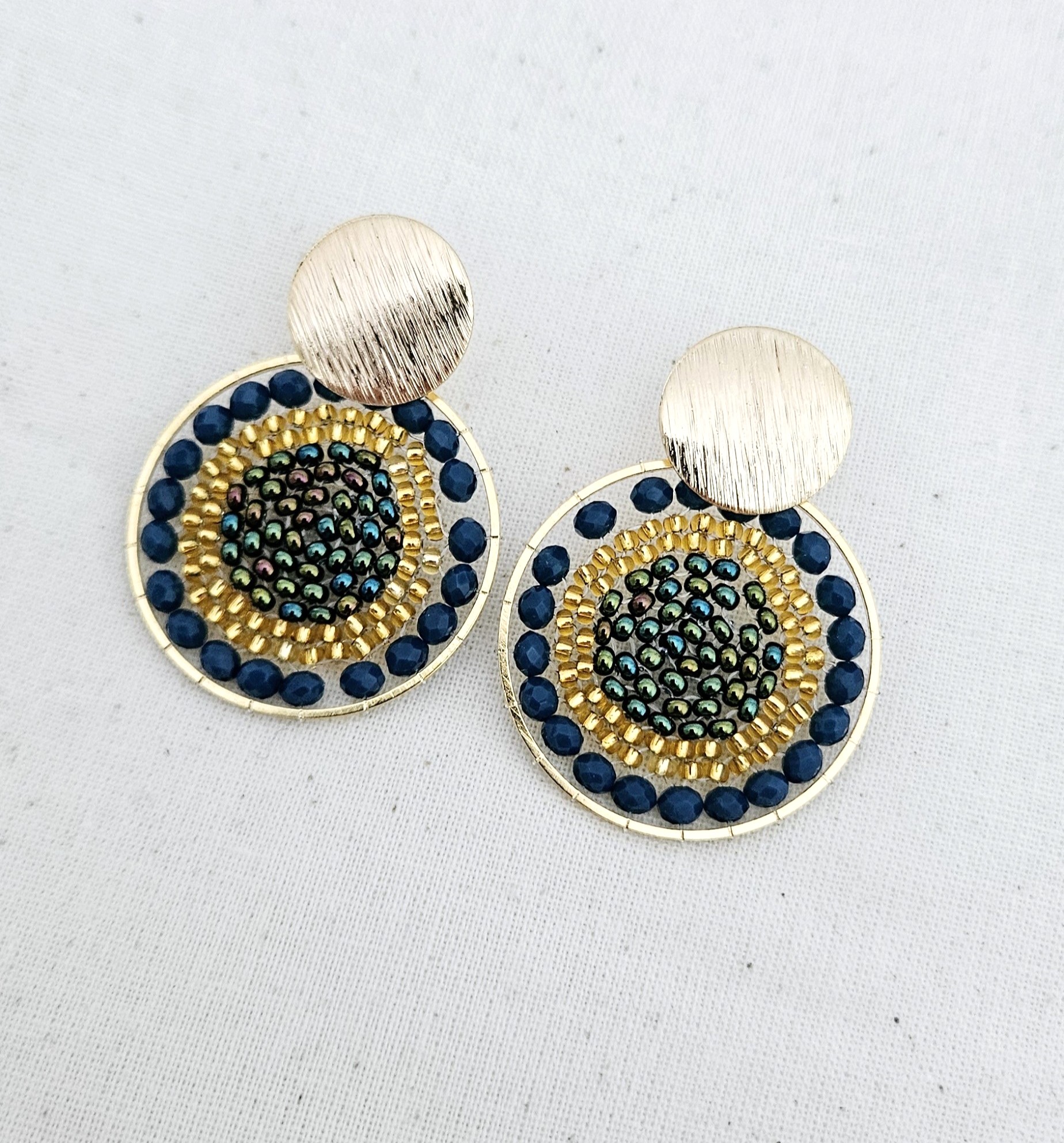 Beaded Circle Earrings