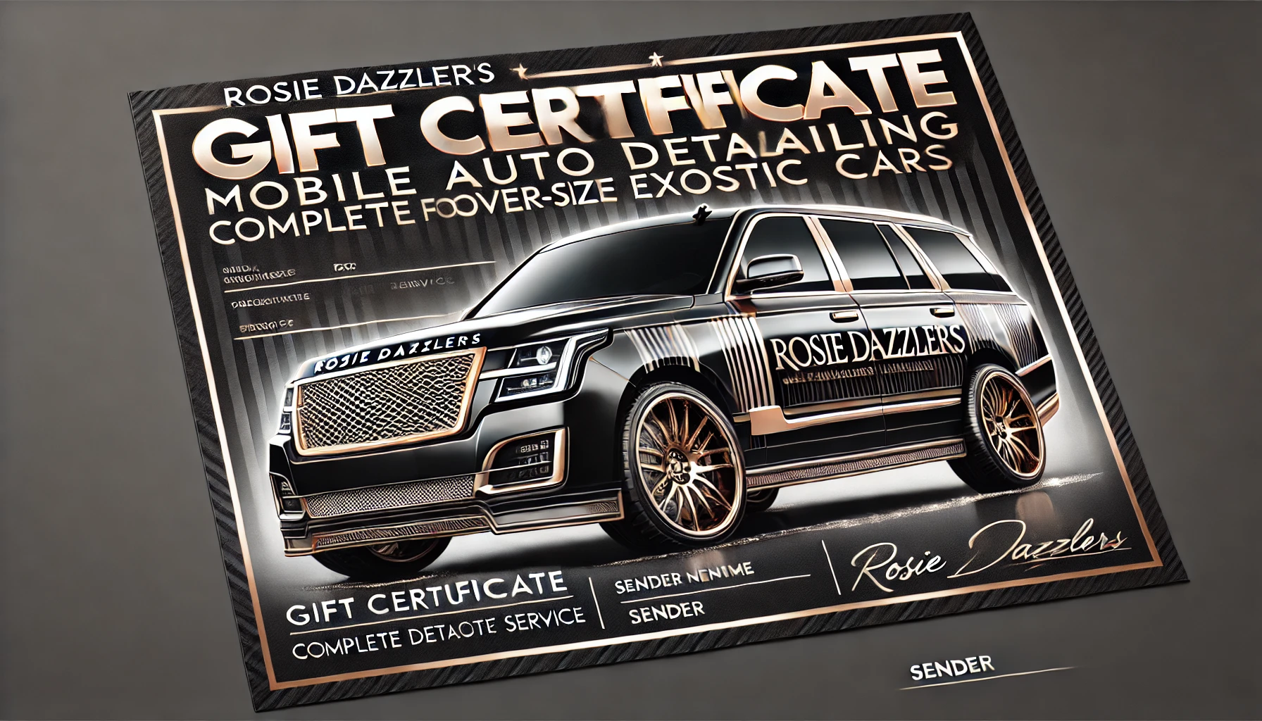 Gift - Complete Detail - high end Cars and trucks (Open Ended)