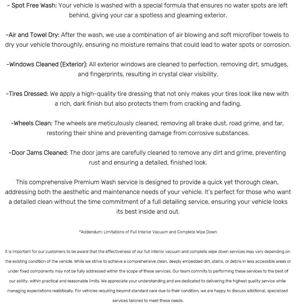 Gift- Premium Wash - Mid Size only (Quick Exterior Clean) (Open Ended)