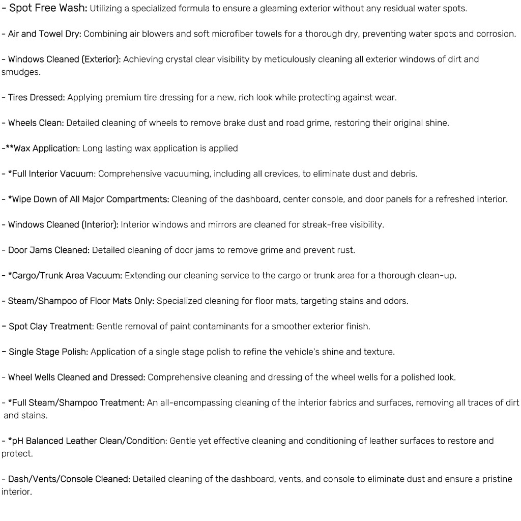 Gift - Complete Detail - high end Cars and trucks (Open Ended)