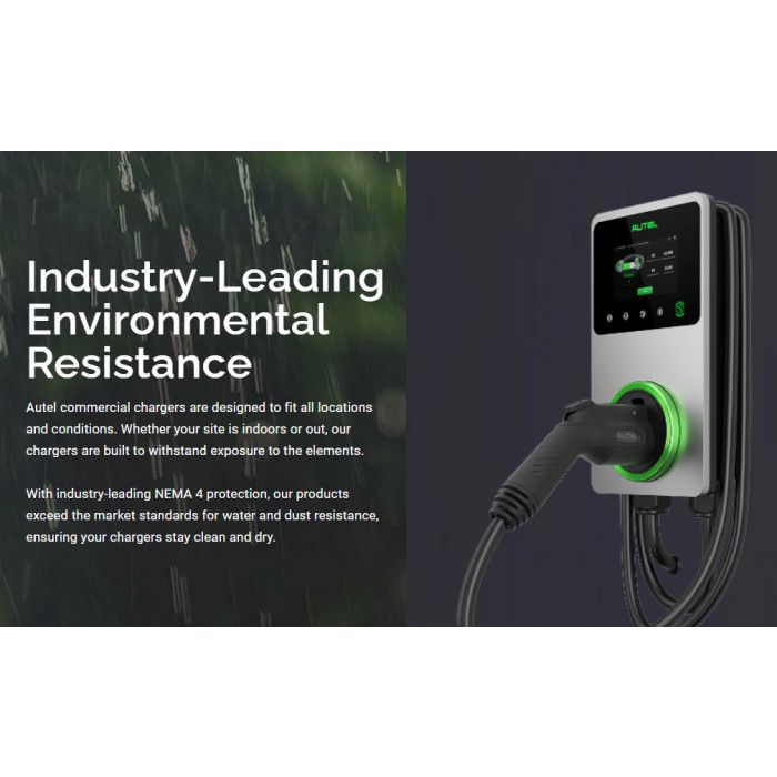 Autel MaxiCharger AC Wallbox Commercial EV (Electric Vehicle) Charger with In-Body Holster - Hardwire