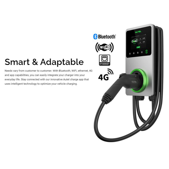 Autel MaxiCharger AC Wallbox Commercial EV (Electric Vehicle) Charger with In-Body Holster - Hardwire