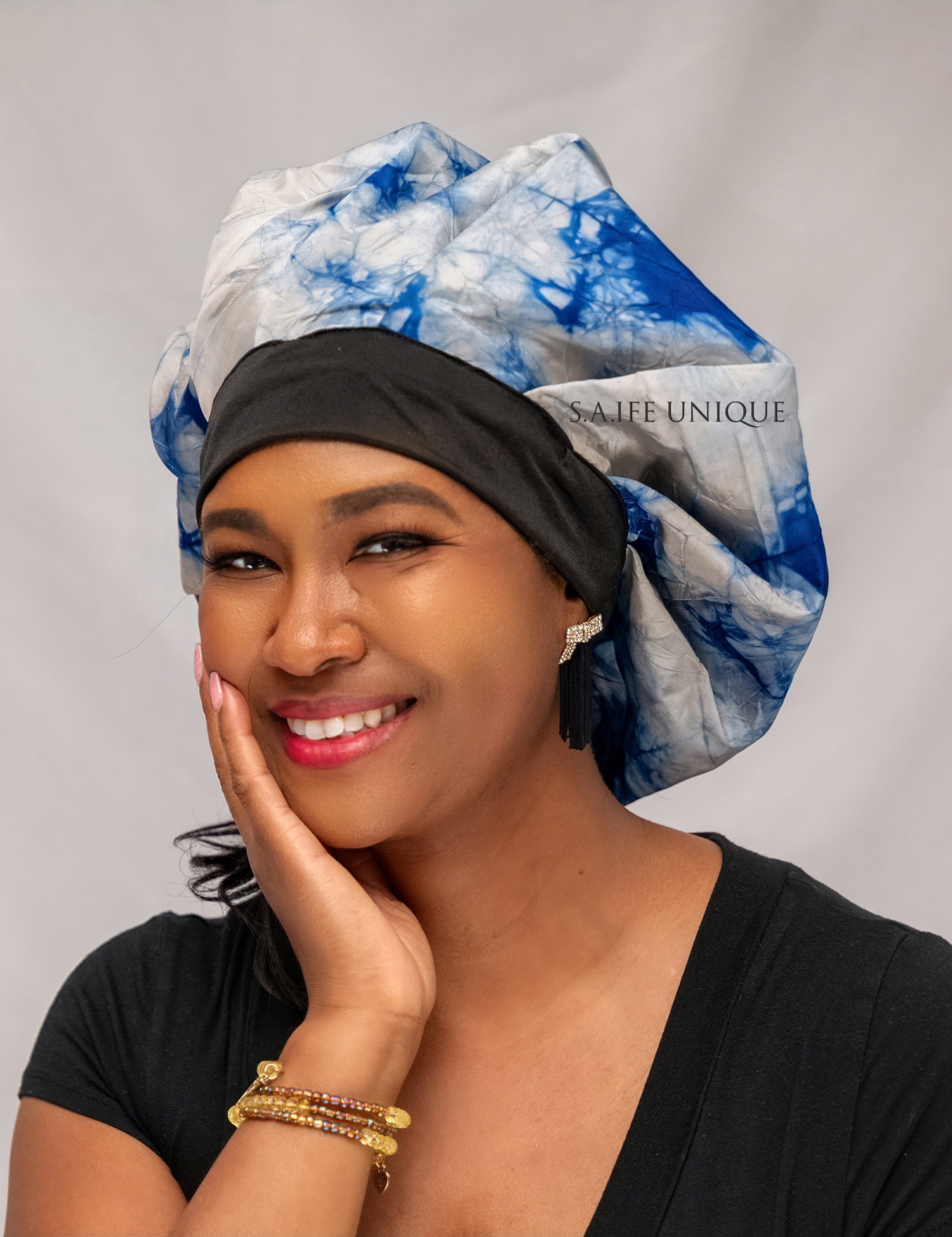 Blue Lycra Bonnet