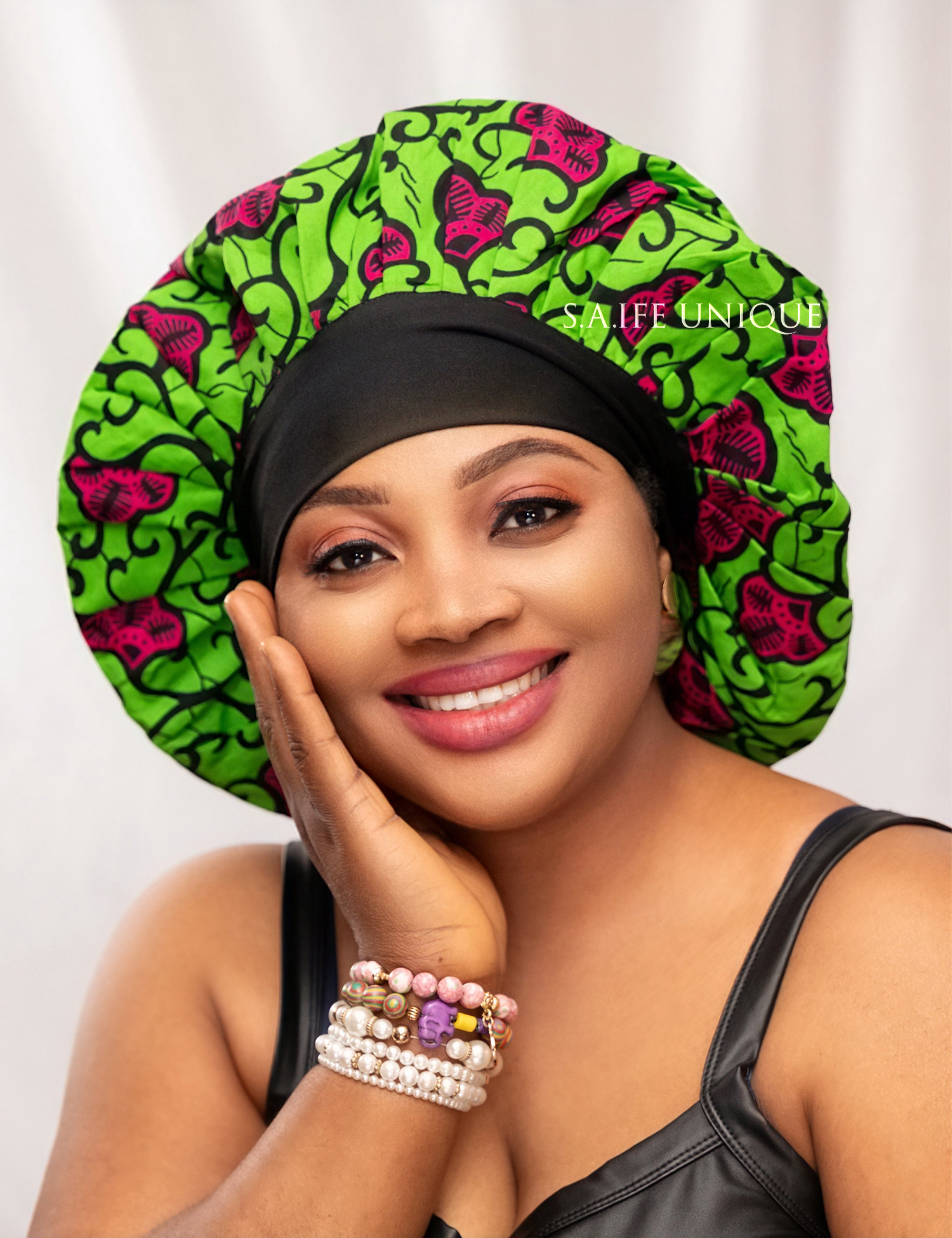 Ankara Lycra Bonnet