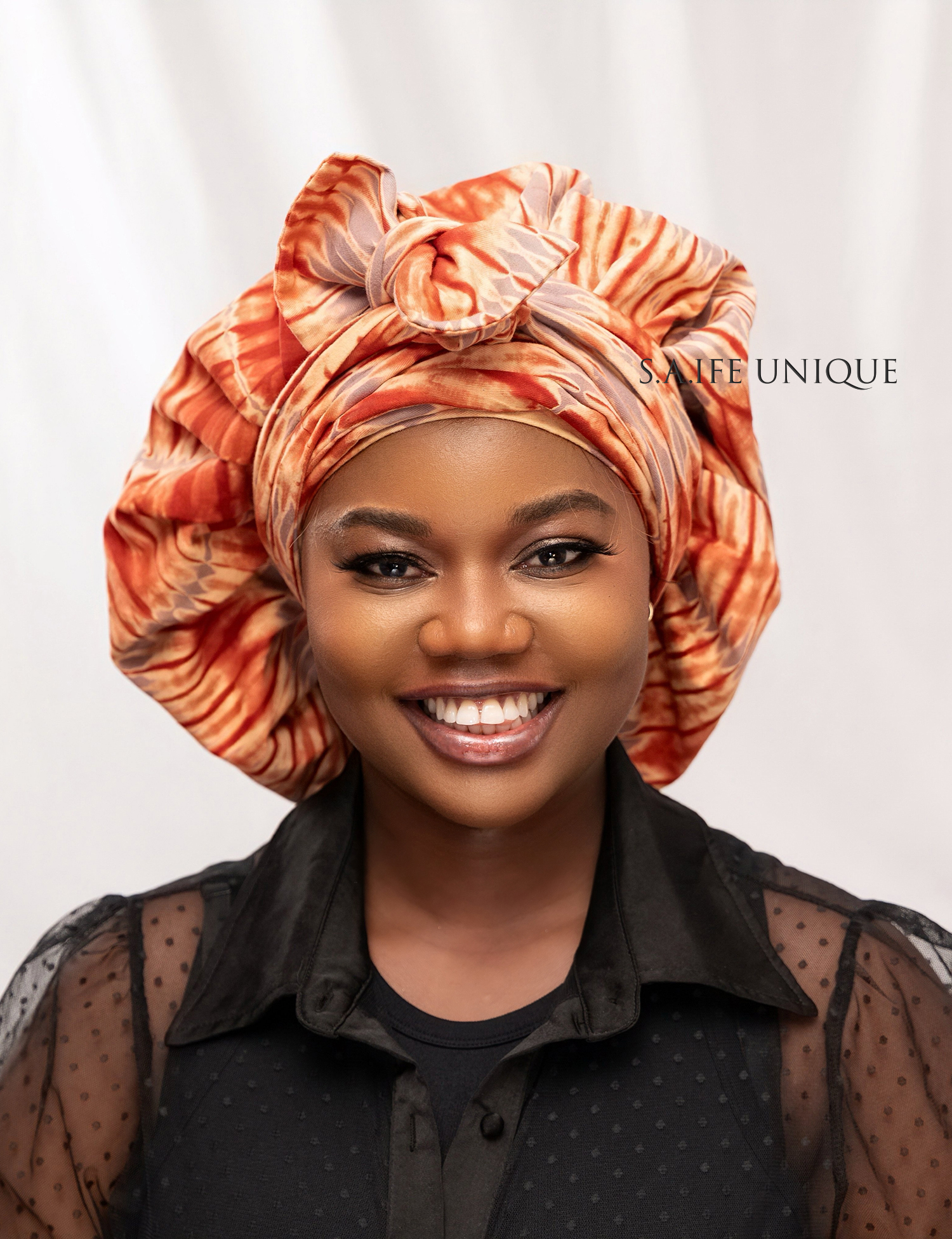 Red/Burnt Orange Head-Wrap