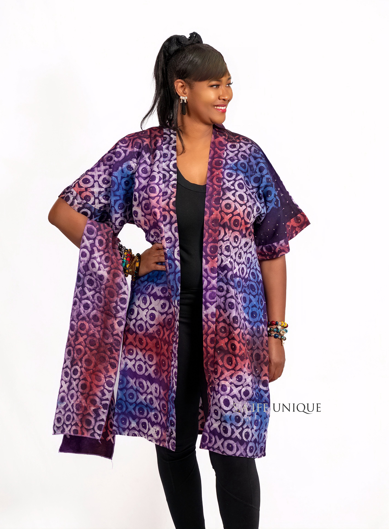 Sisi Eko Adire Crepe Kimono