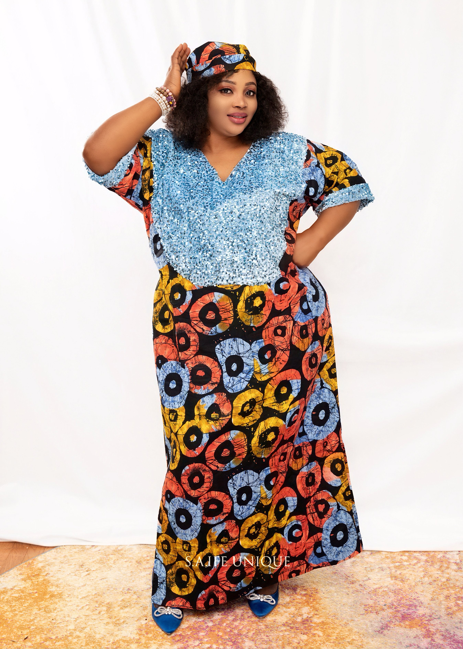 Sisi Eko Ankara Sequins Dress