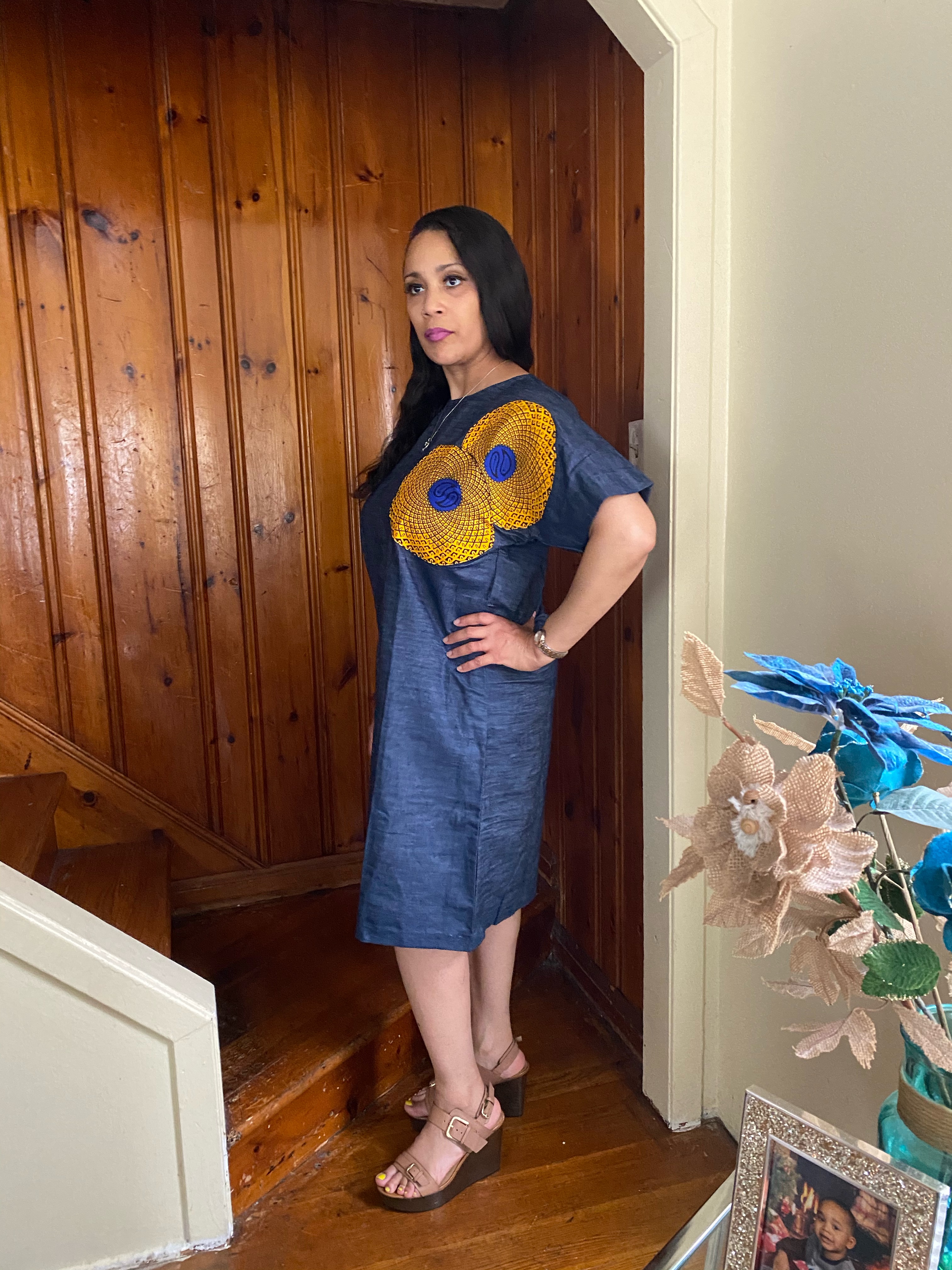 Denim Ankara Dress