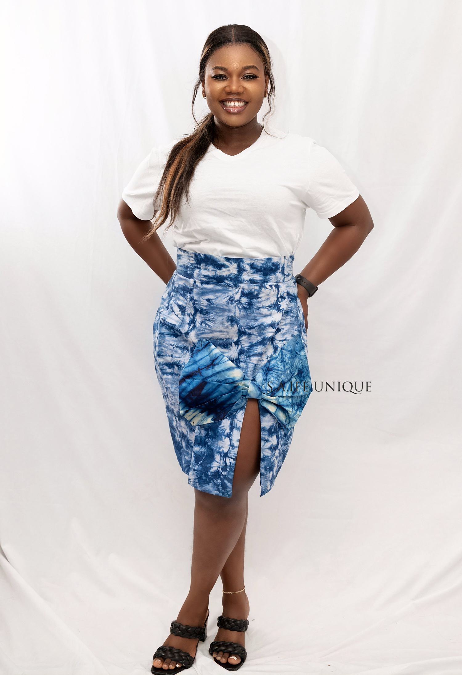 Adire Bow MIDI Skirt