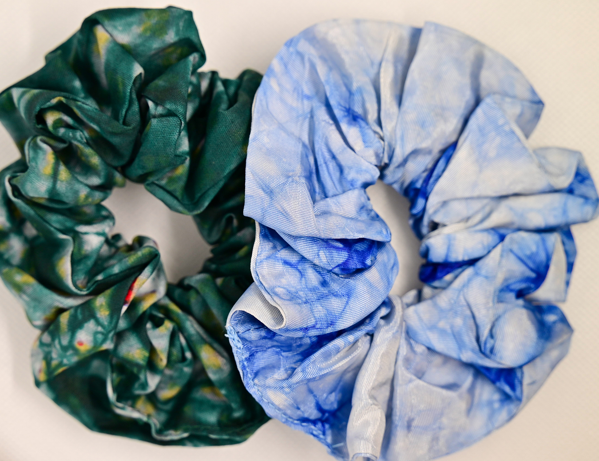 Green & Blue Scrunchies