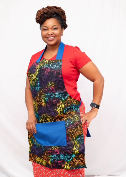 Ankara Deep Blue Apron (Single)