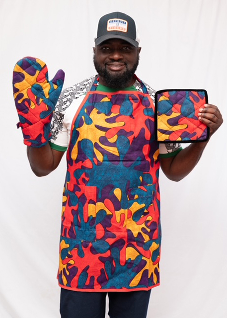 Multicolor Material Apron Set