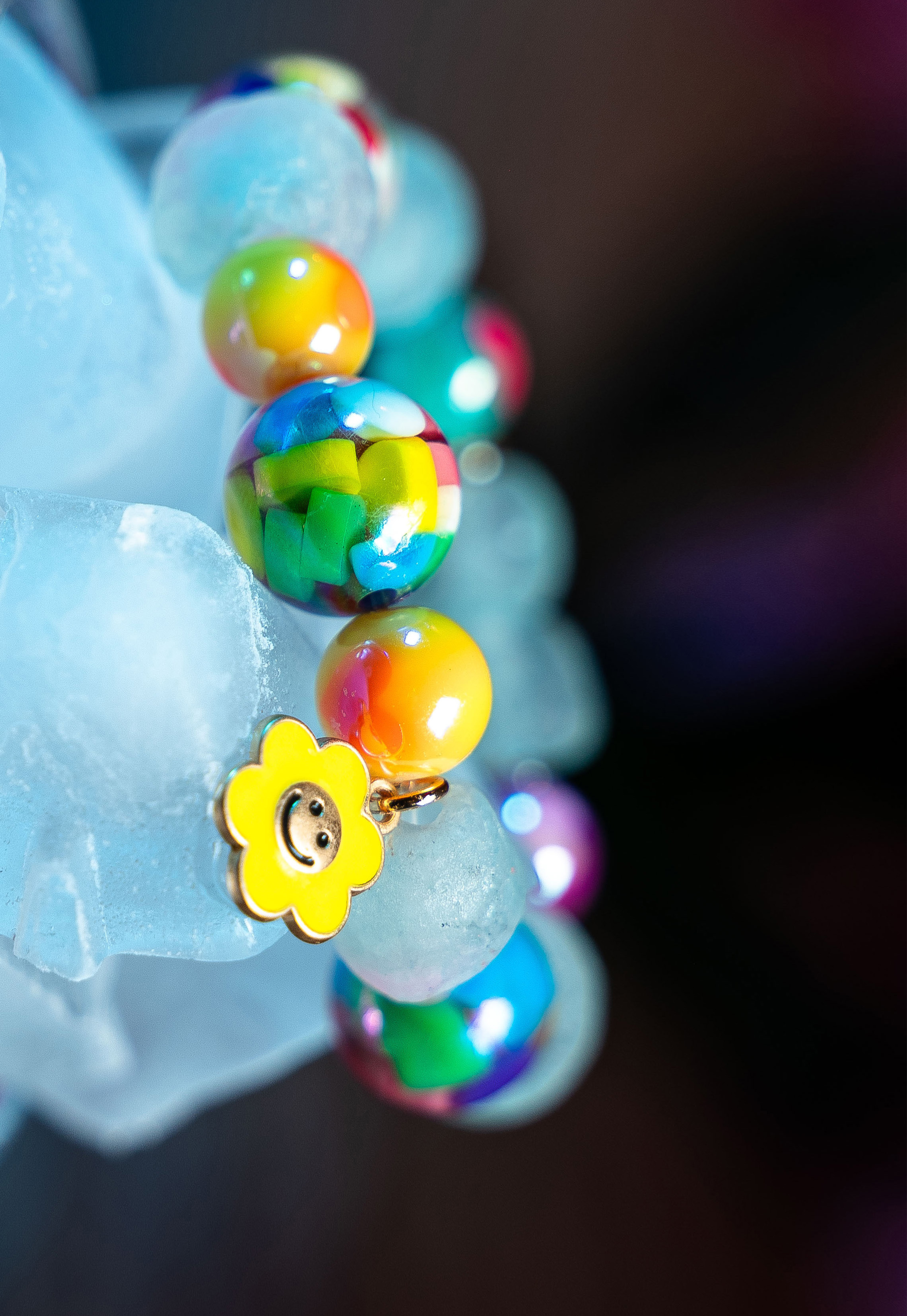 BUBBLE GUM ICE BEADED BRACELET