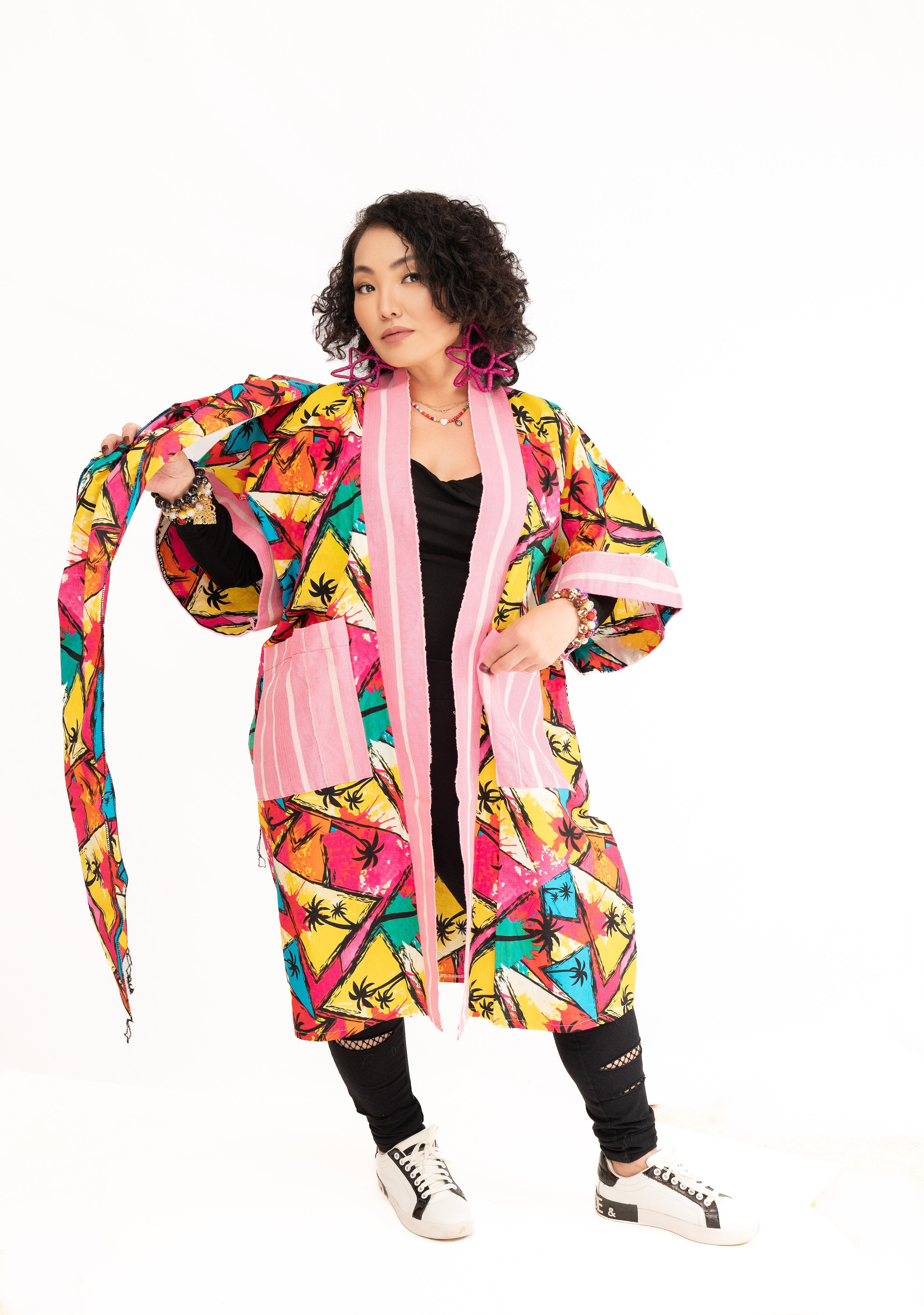 Naija Rich Luxe Kimono – Pink Pop Edition
