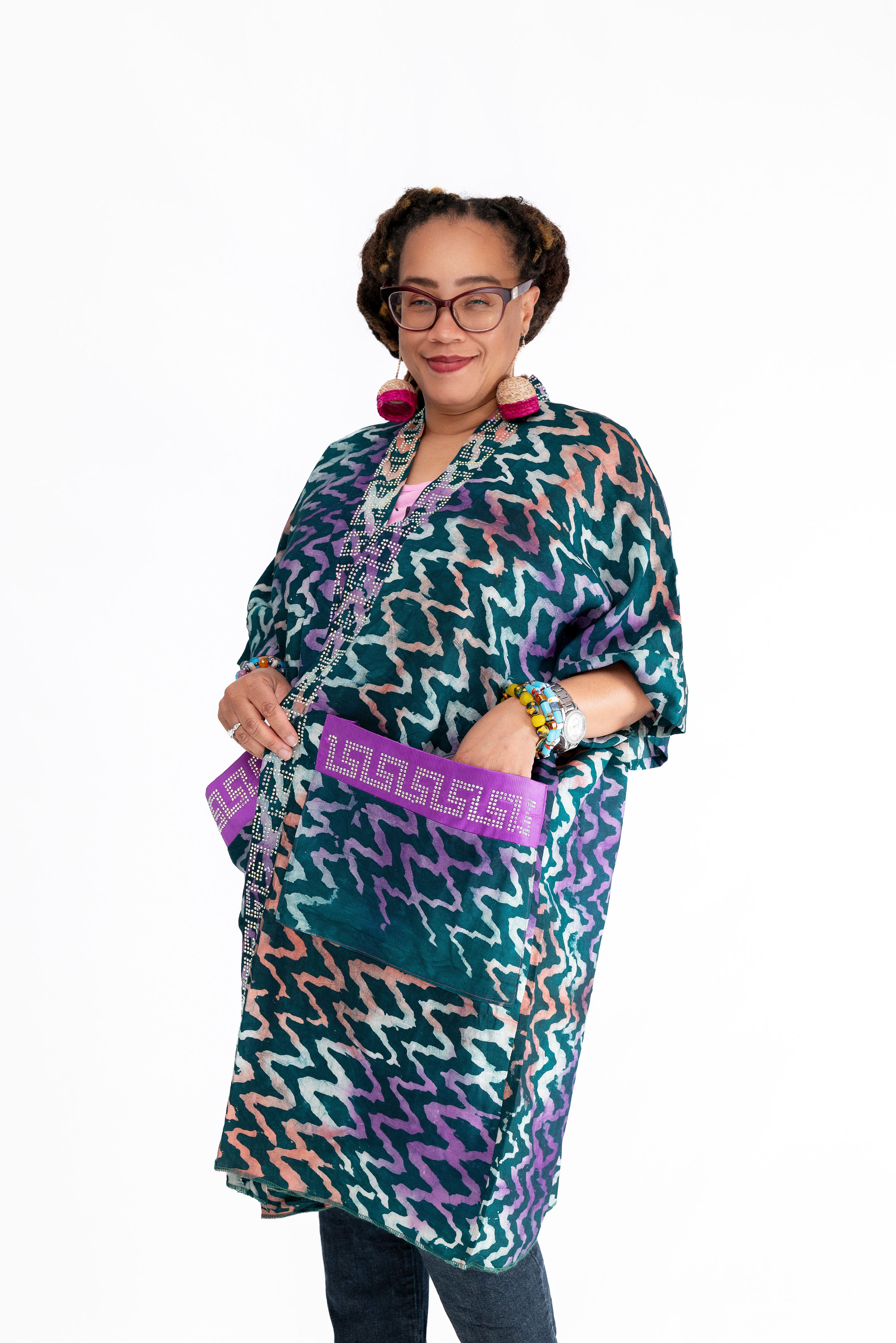 Naija Rich Luxe Kimono – Adire Calm Storm