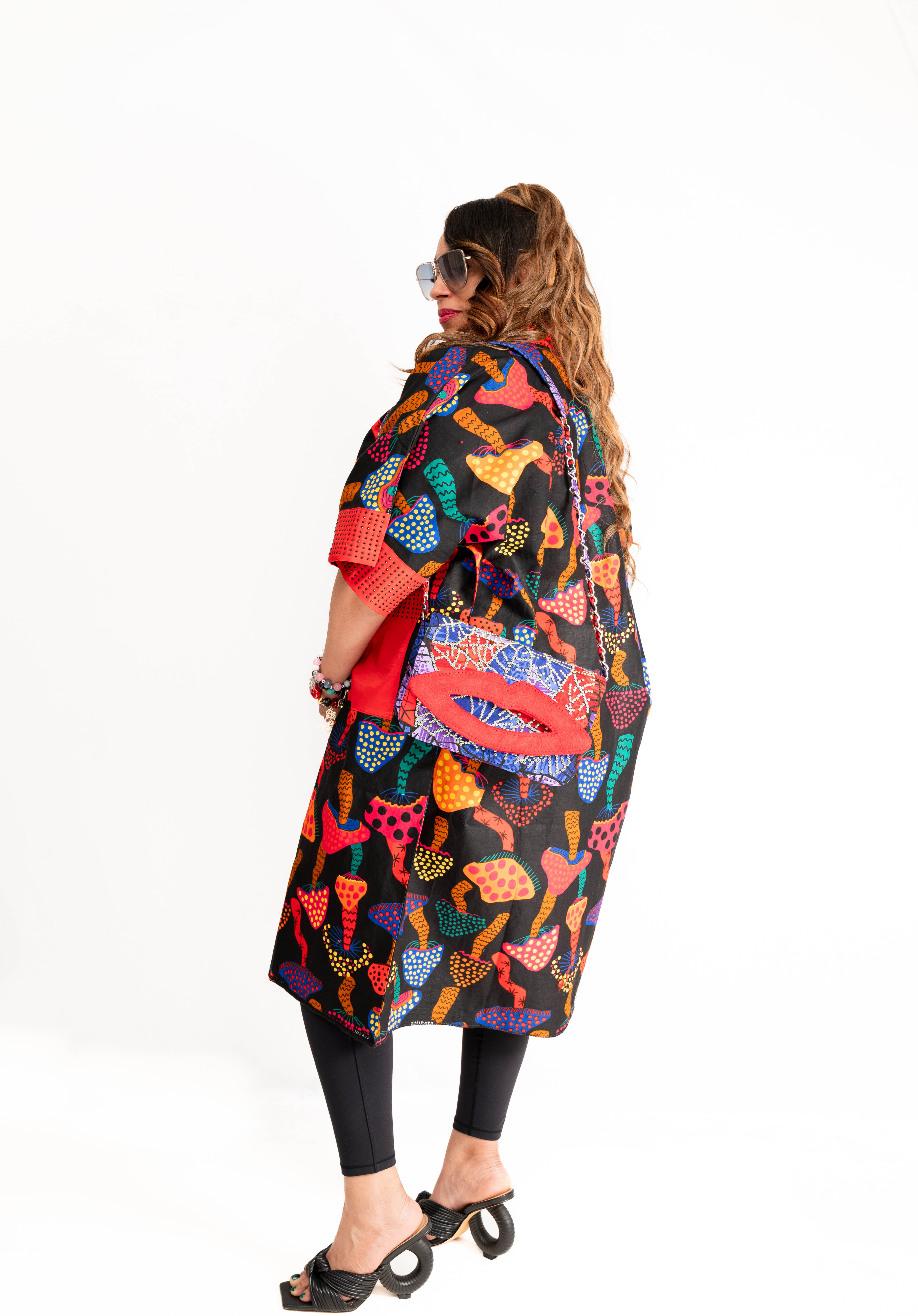 Naija Rich Luxe Kimono – Mushroom Spice Edition (Embellished)