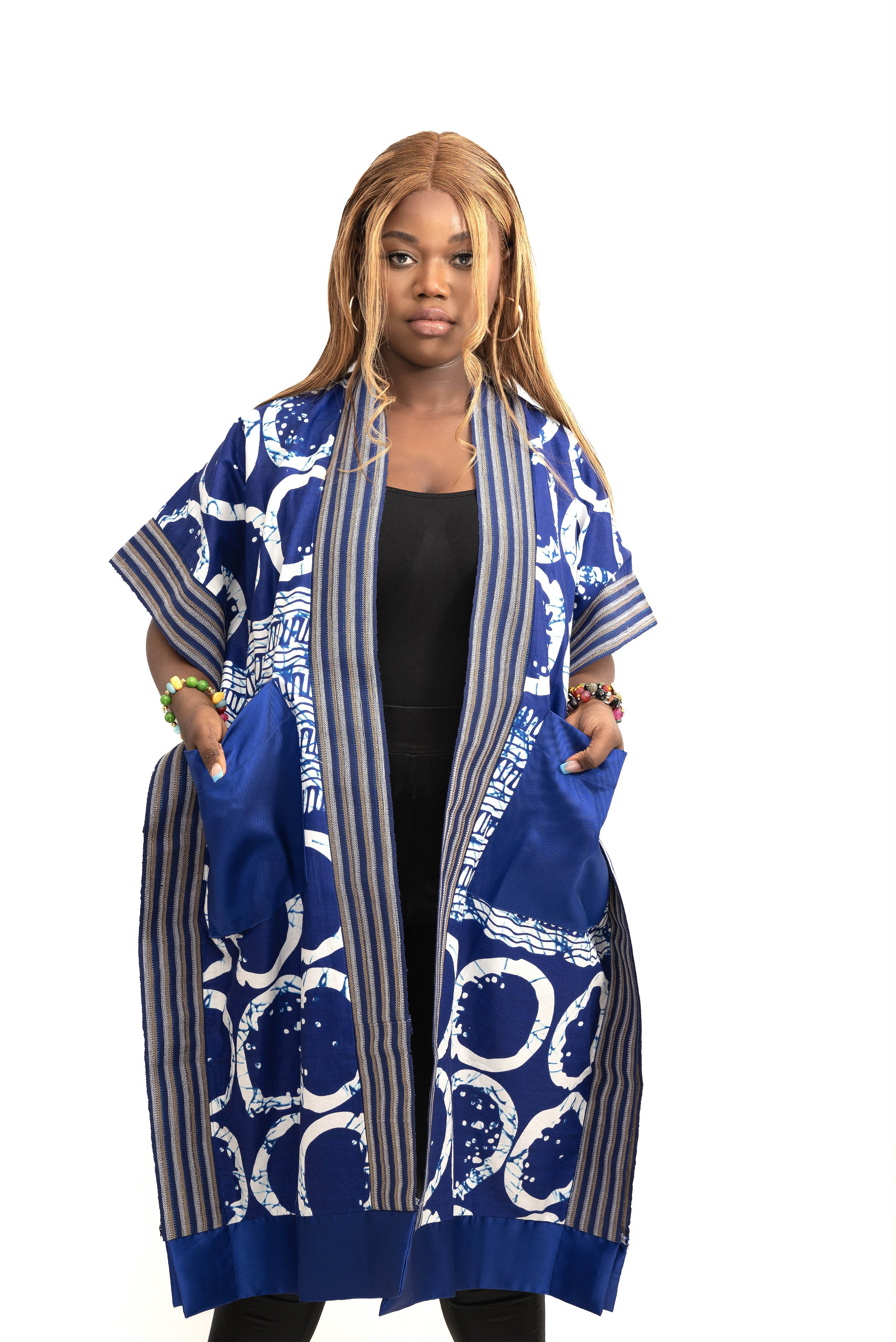 Naija Rich Luxe Kimono – Royal blue Eclipse Edition