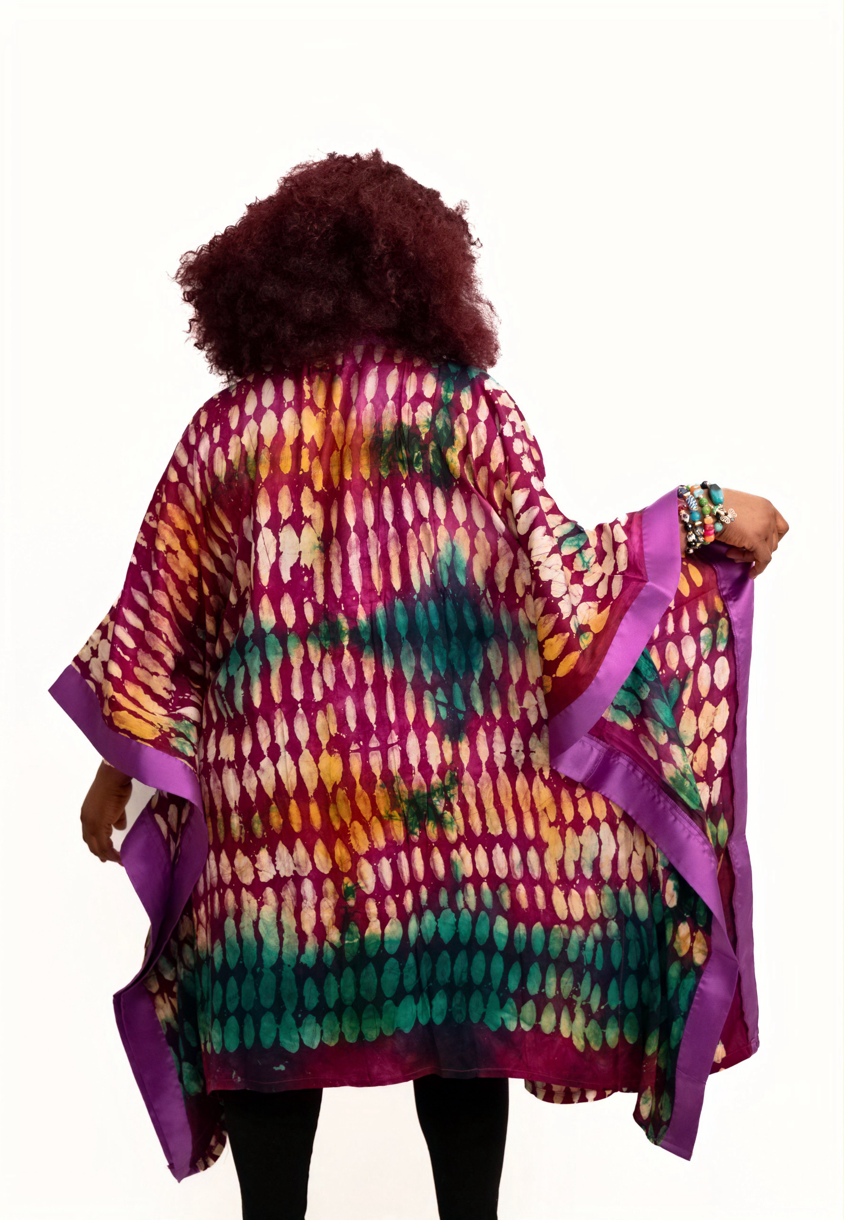 Naija Vibe Kimono – Violet Ember Edition
