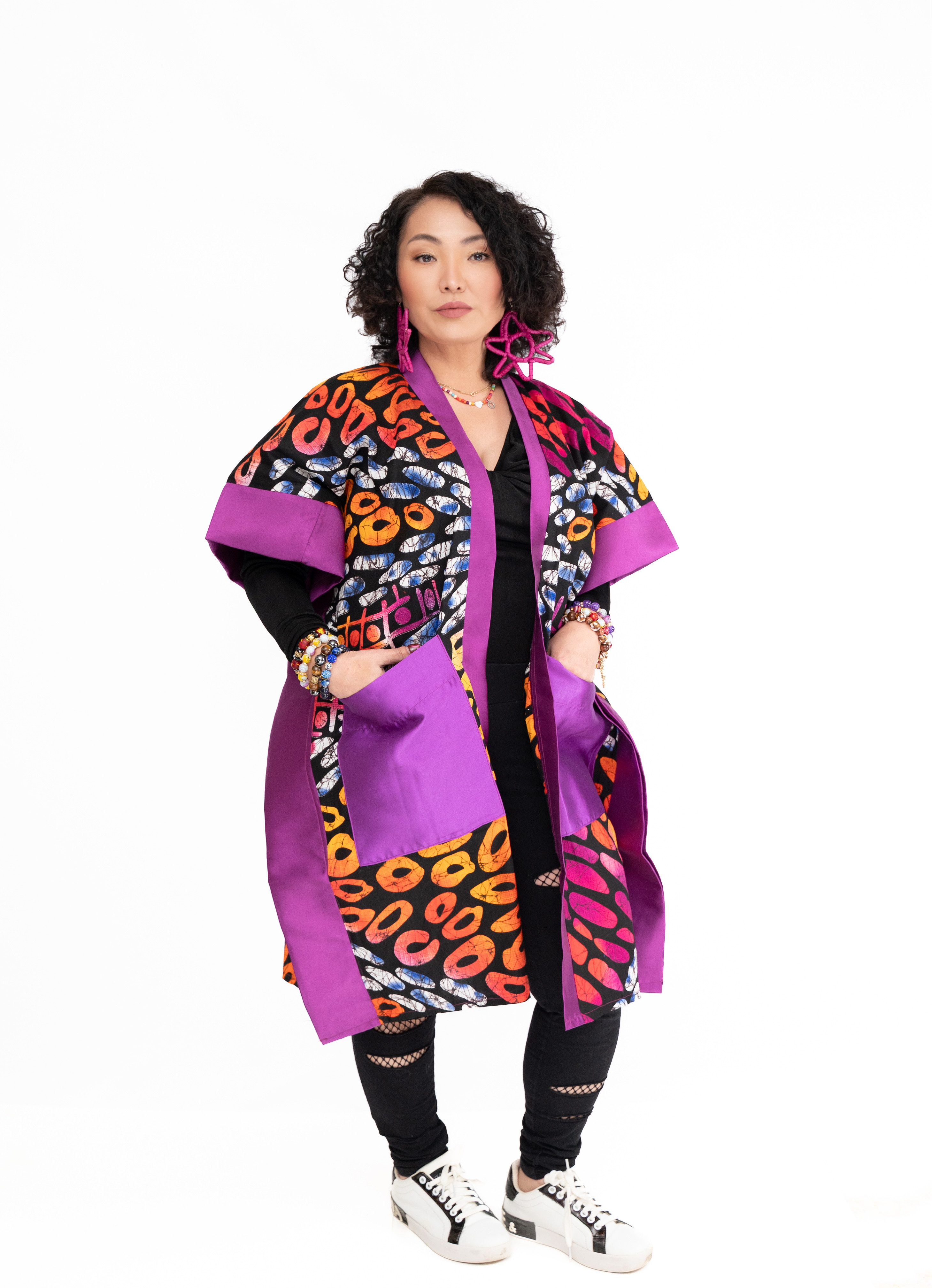 Naija Vibe Kimono – Ember violet Luxe Edition
