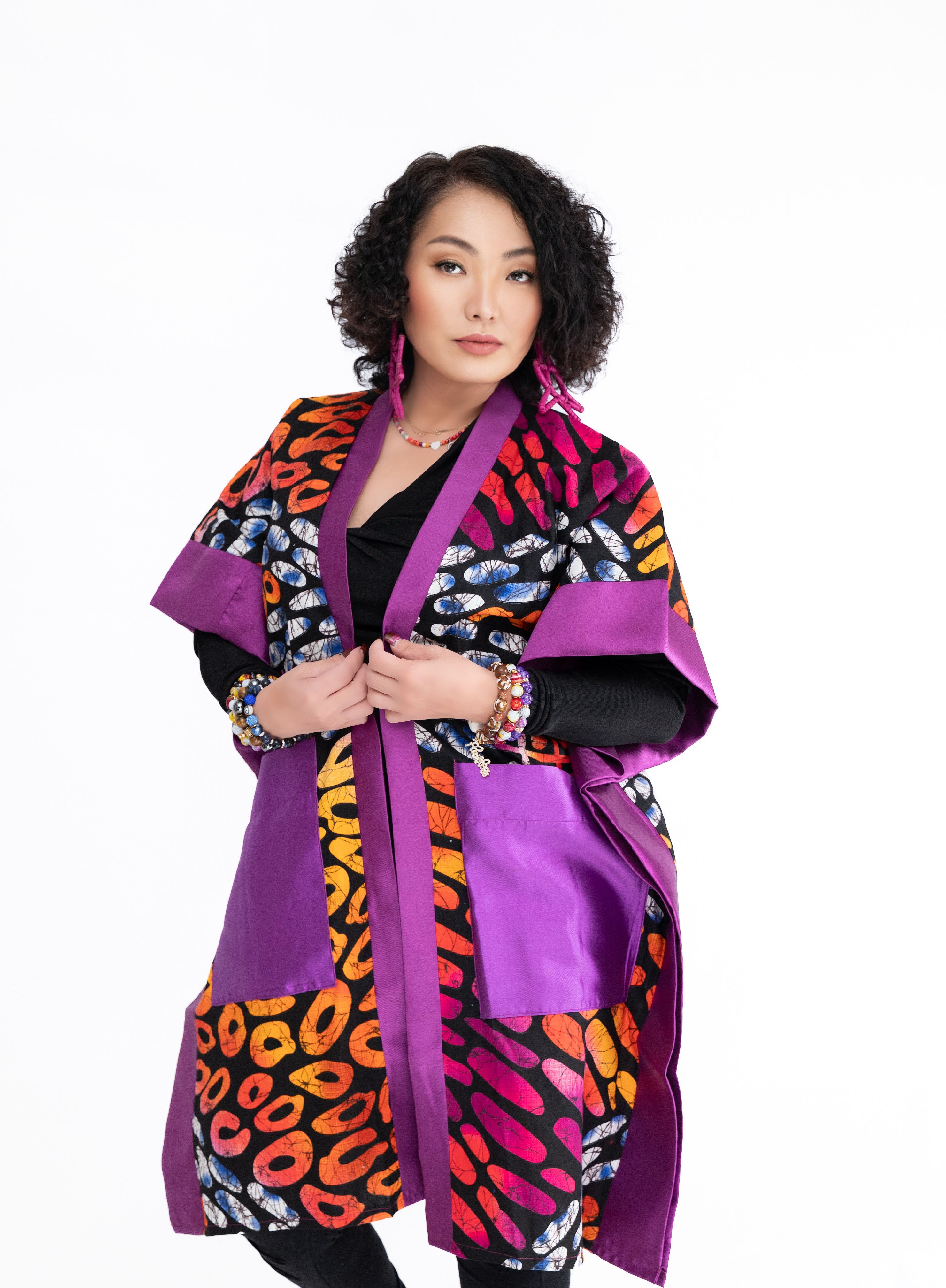 Naija Vibe Kimono – Ember violet Luxe Edition