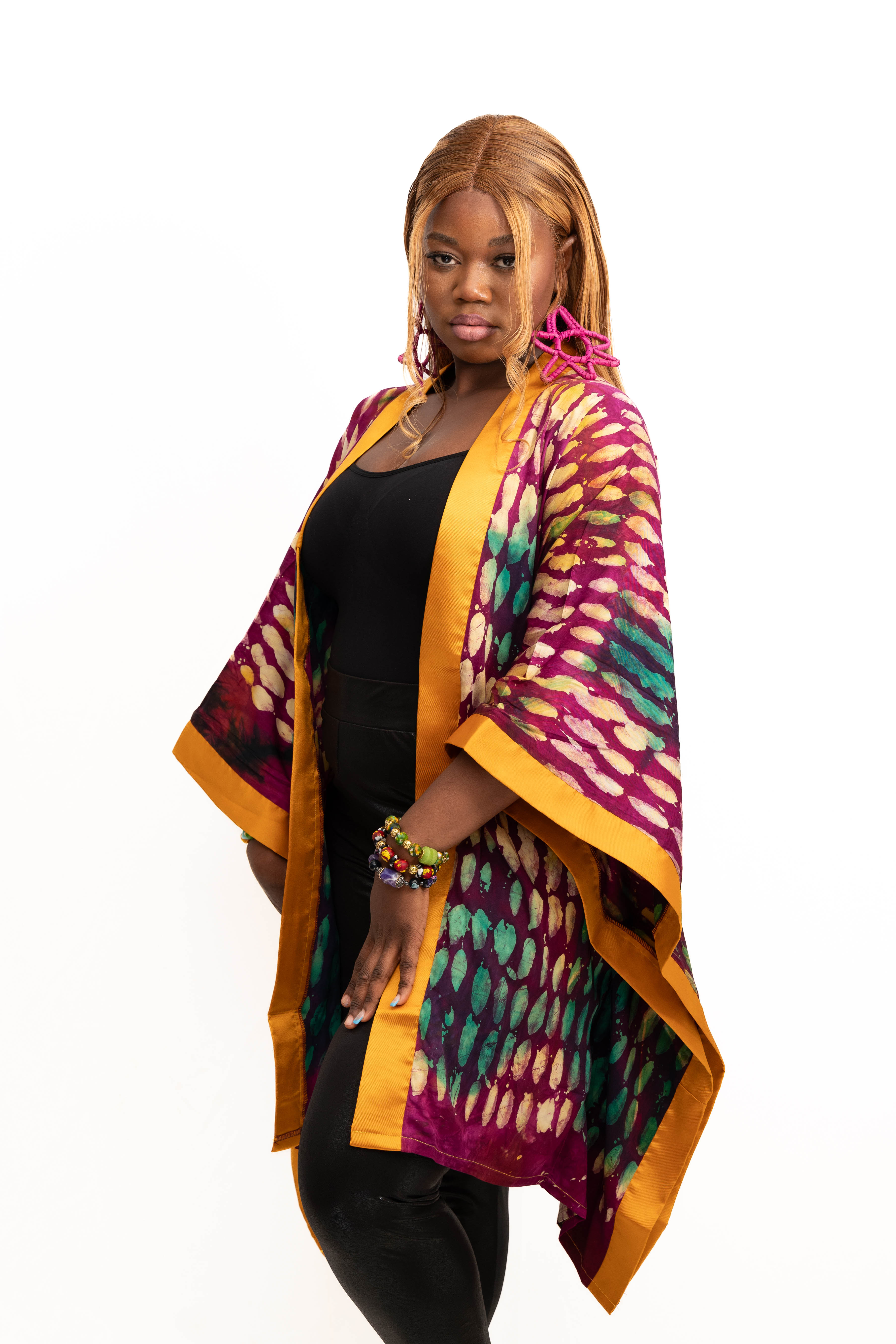 Naija Vibe Kimono – Golden Bloom Edition