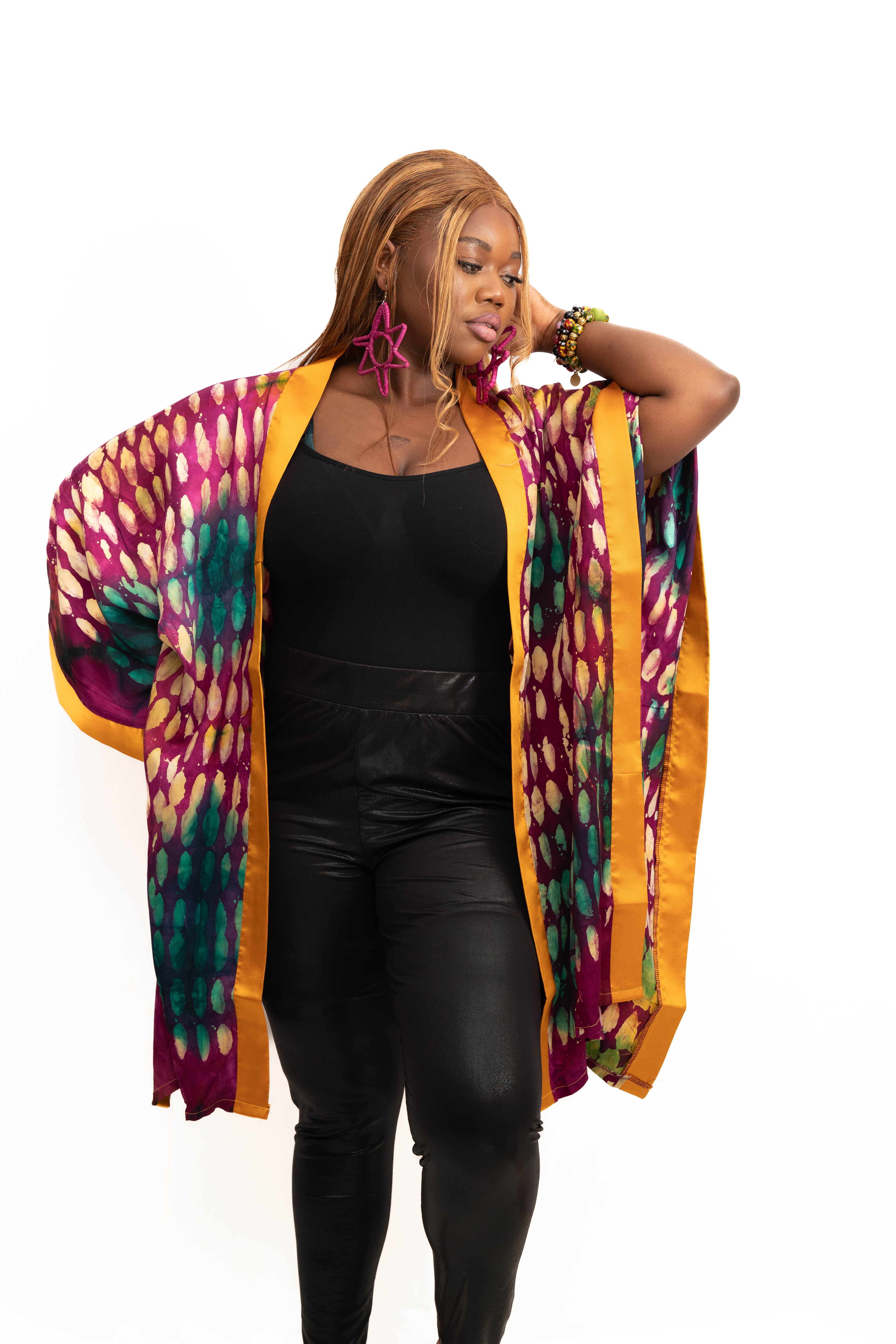 Naija Vibe Kimono – Golden Bloom Edition