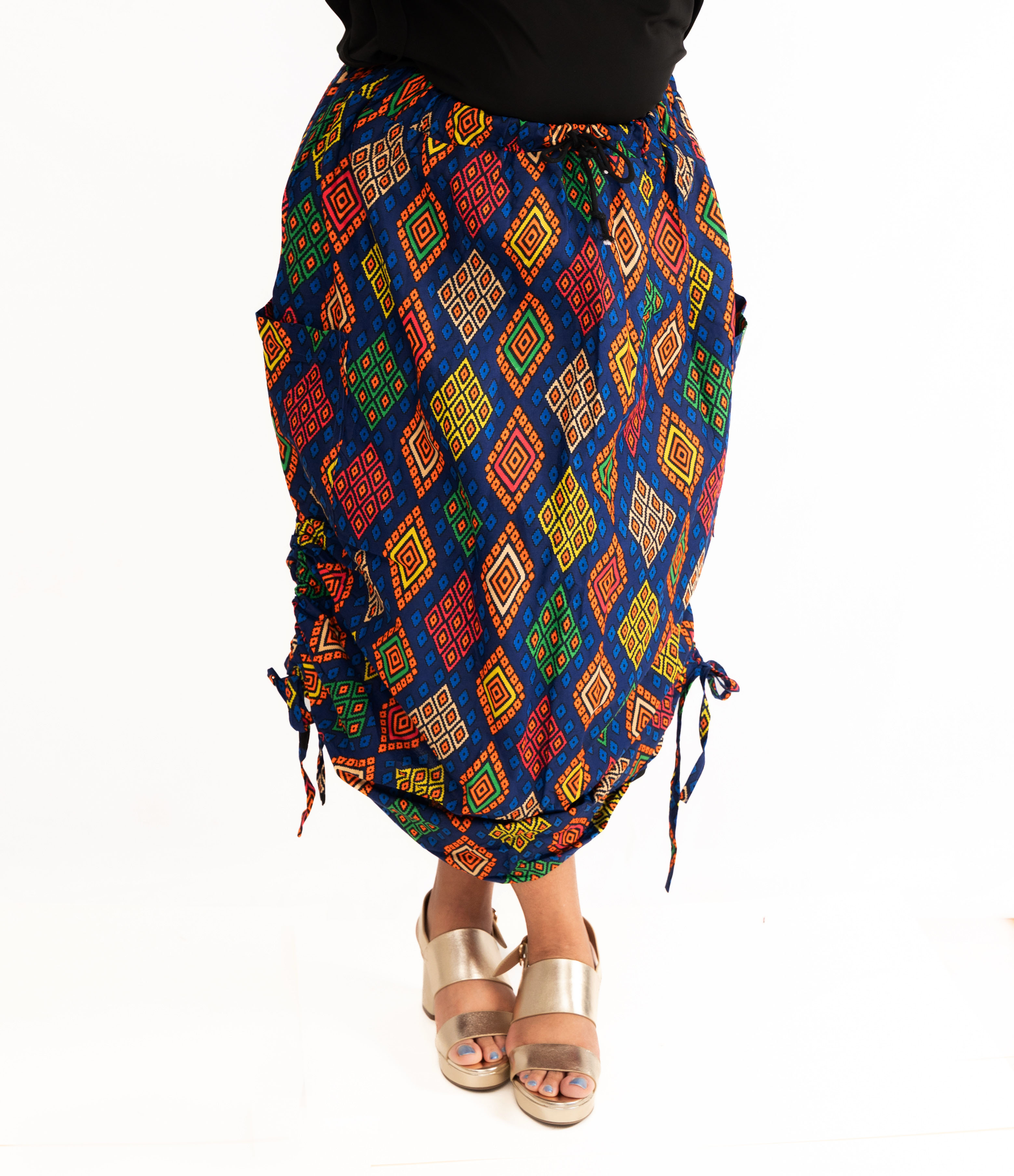 MIA Ruched Ankara Skirt