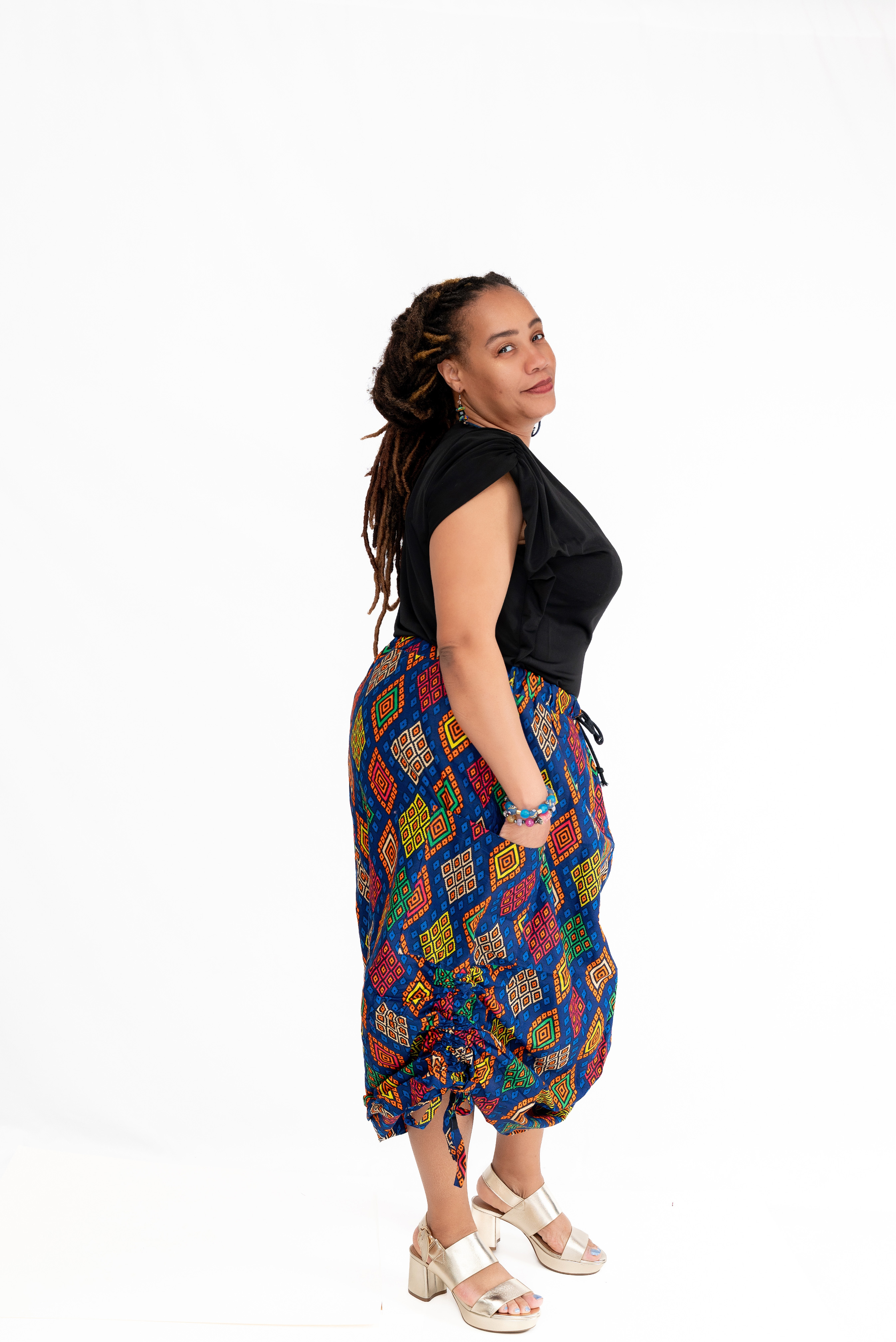 MIA Ruched Ankara Skirt