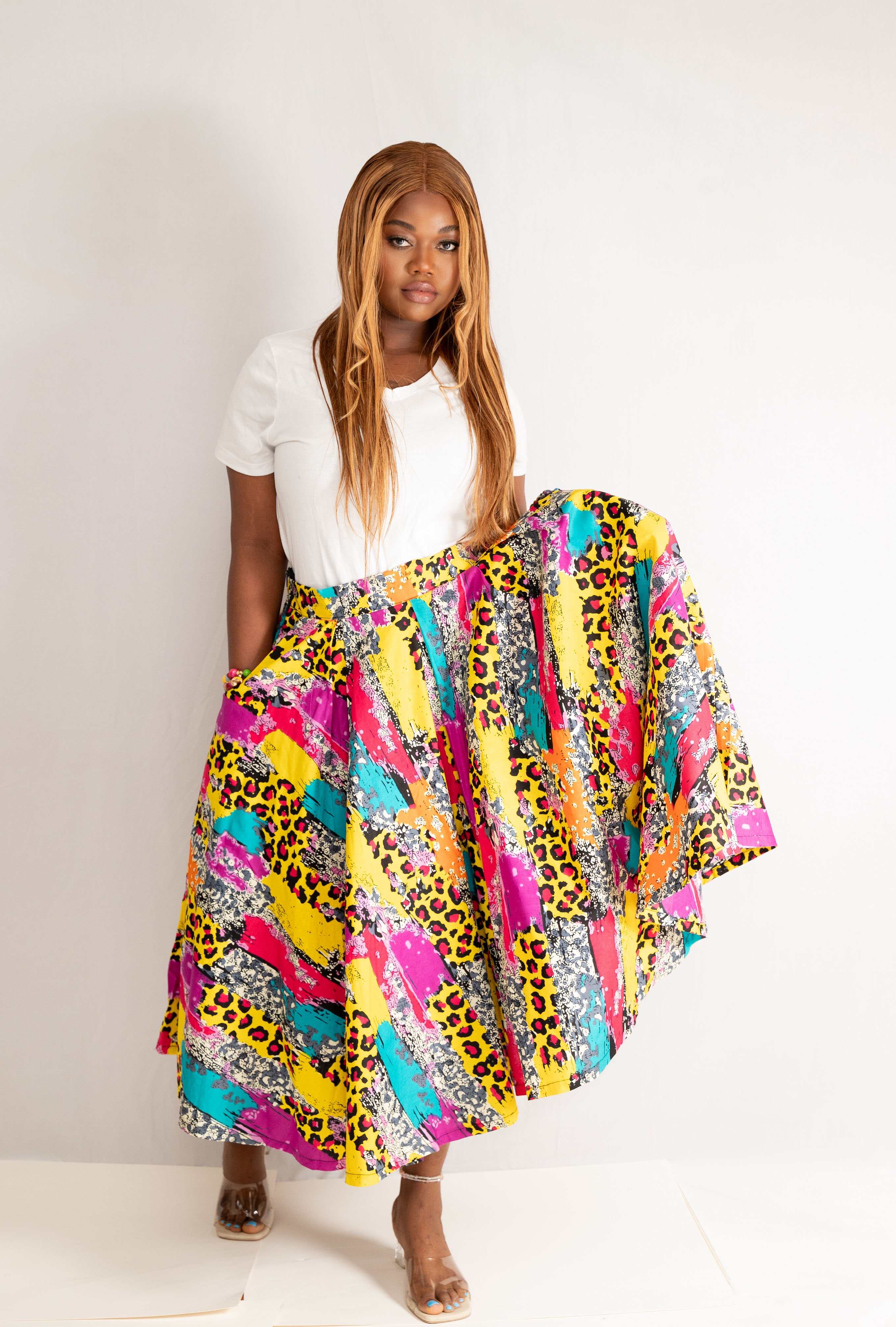 AfroBloom Midi Skirt