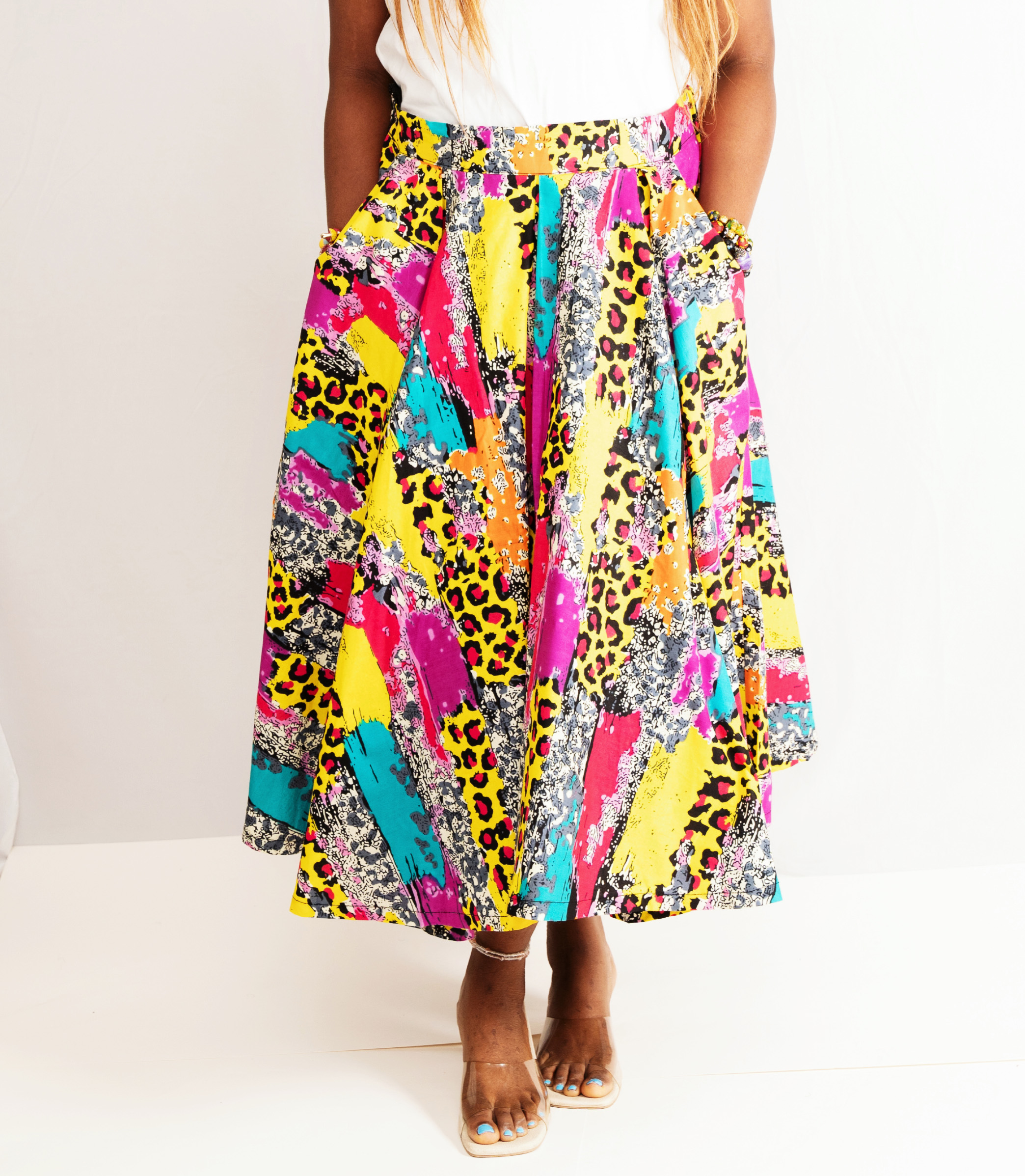 AfroBloom Midi Skirt