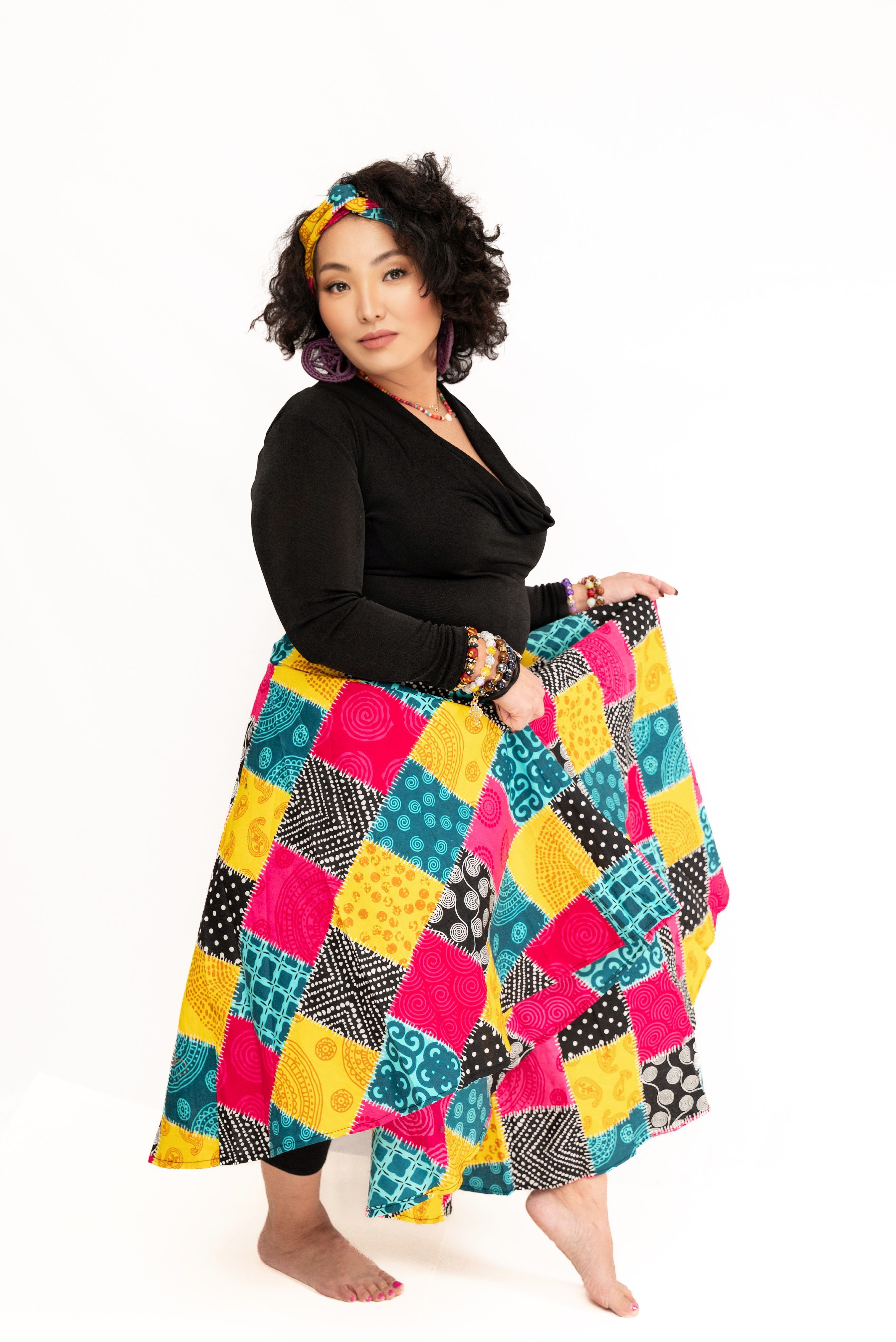 AfroBloom Midi Skirt