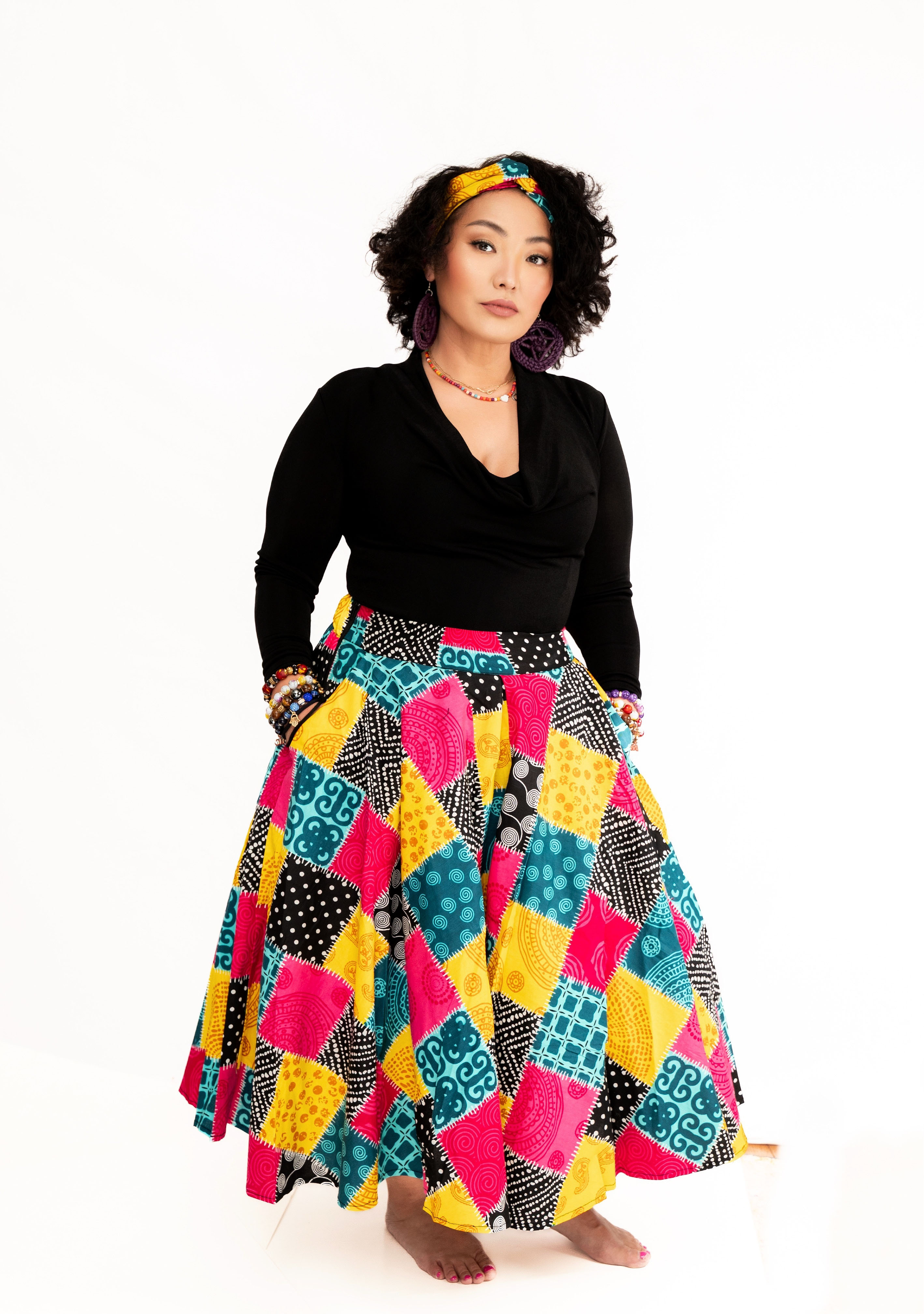 AfroBloom Midi Skirt