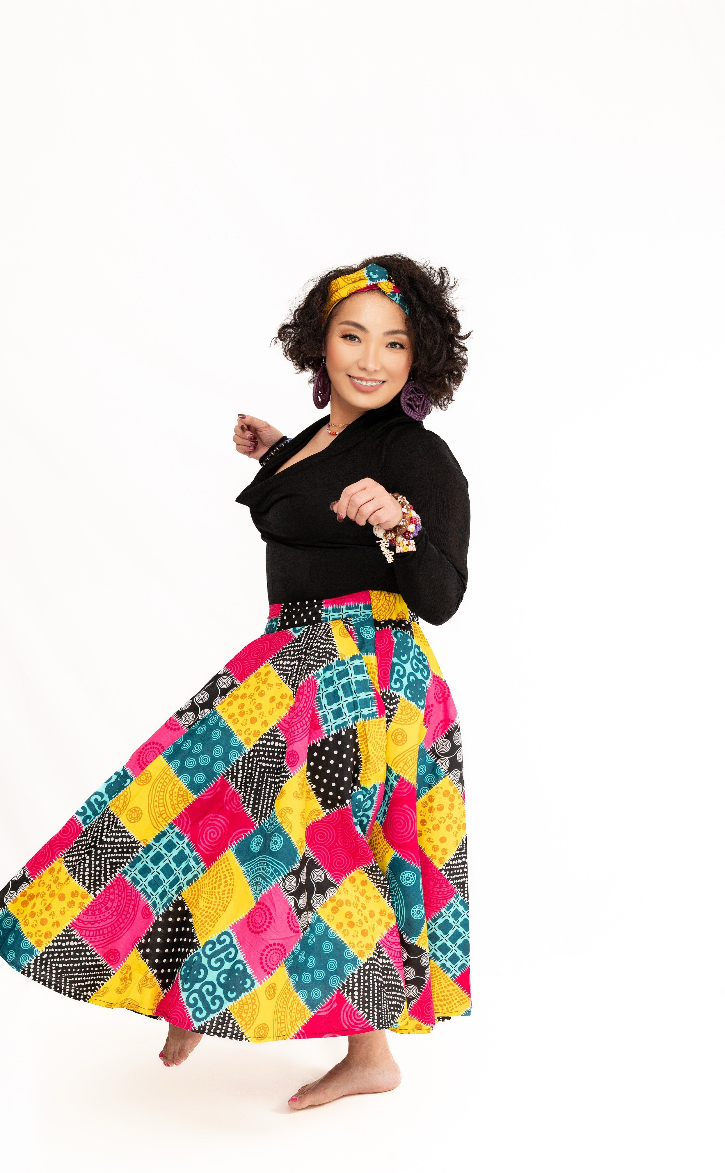 AfroBloom Midi Skirt