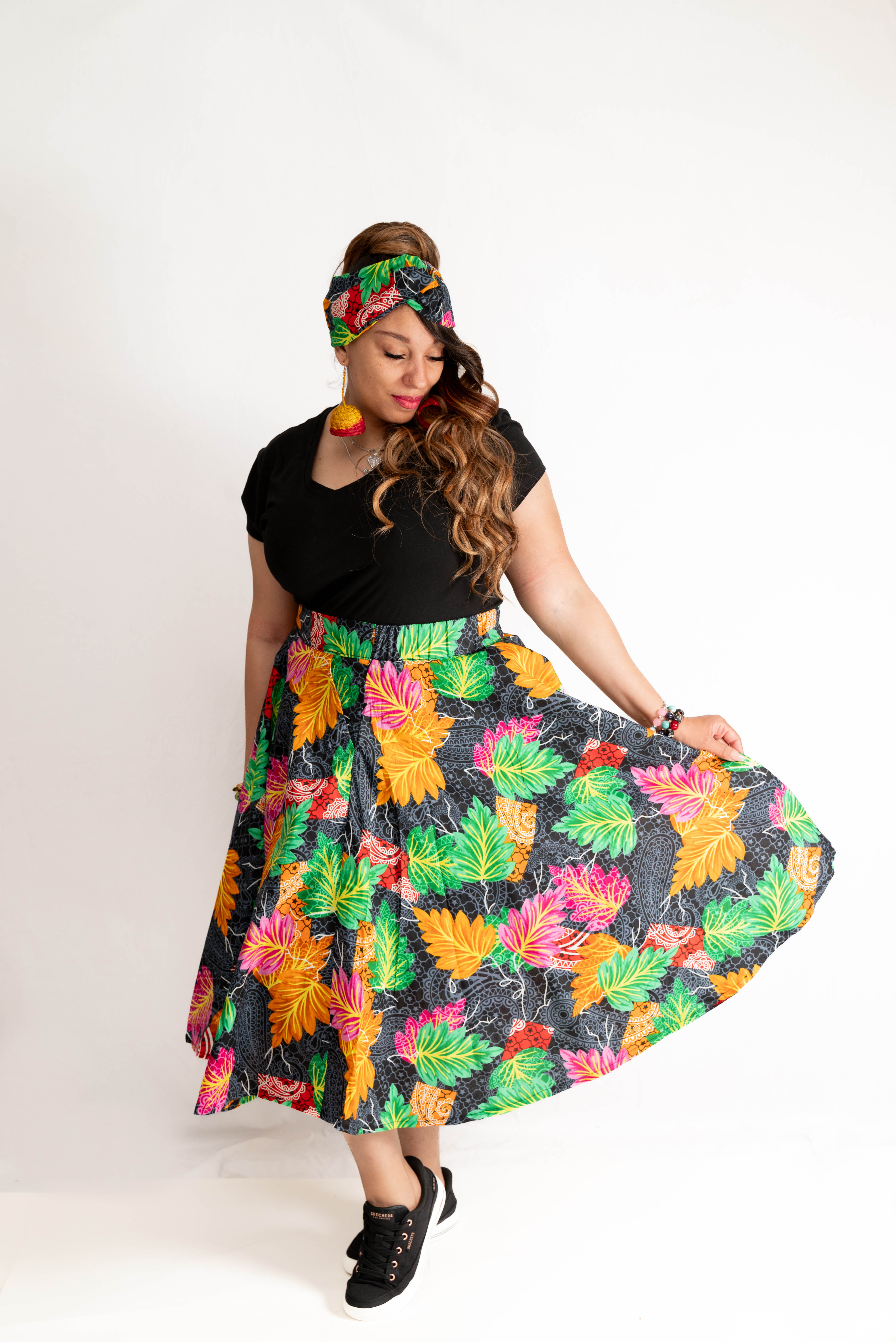 AfroBloom Midi Skirt