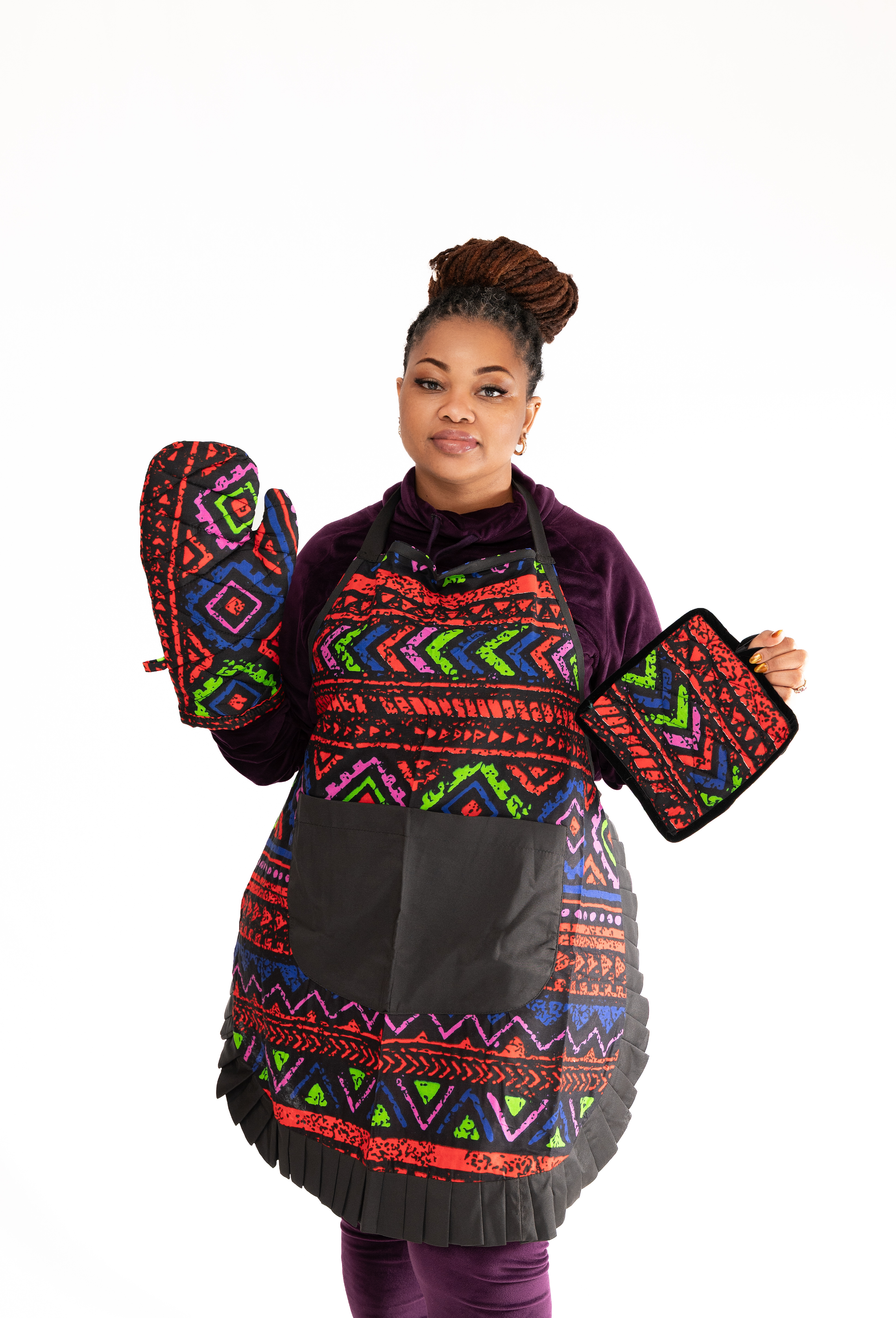 Bold & Beautiful Ankara Apron Set