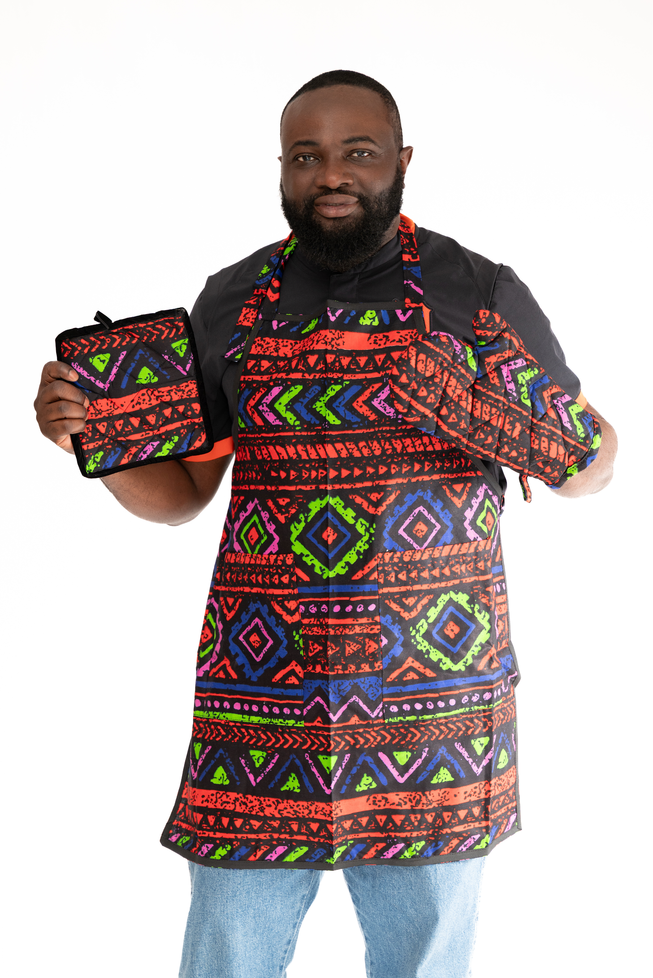 Bold & Beautiful Ankara Apron Set