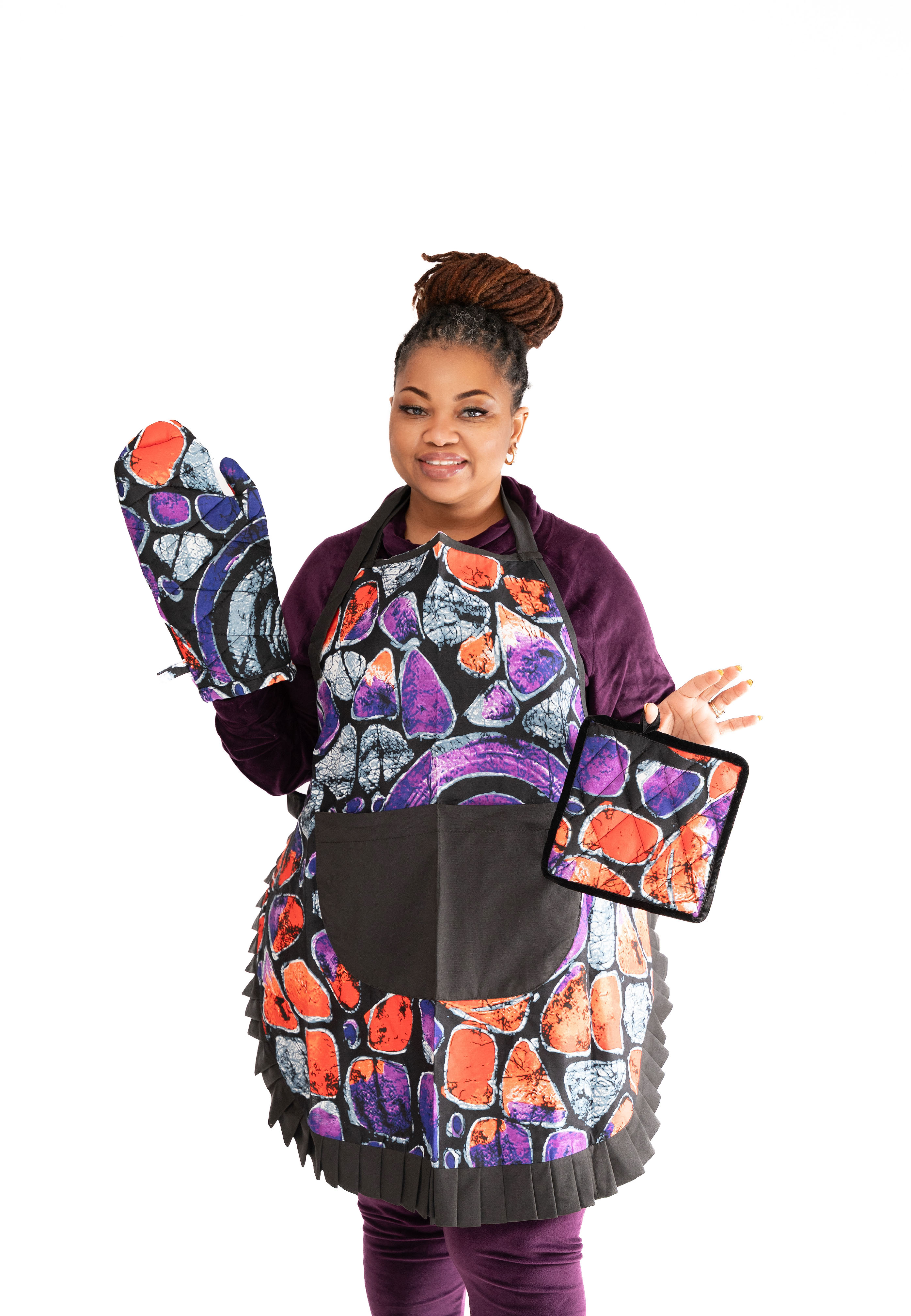 Bold & Beautiful Ankara Apron Set