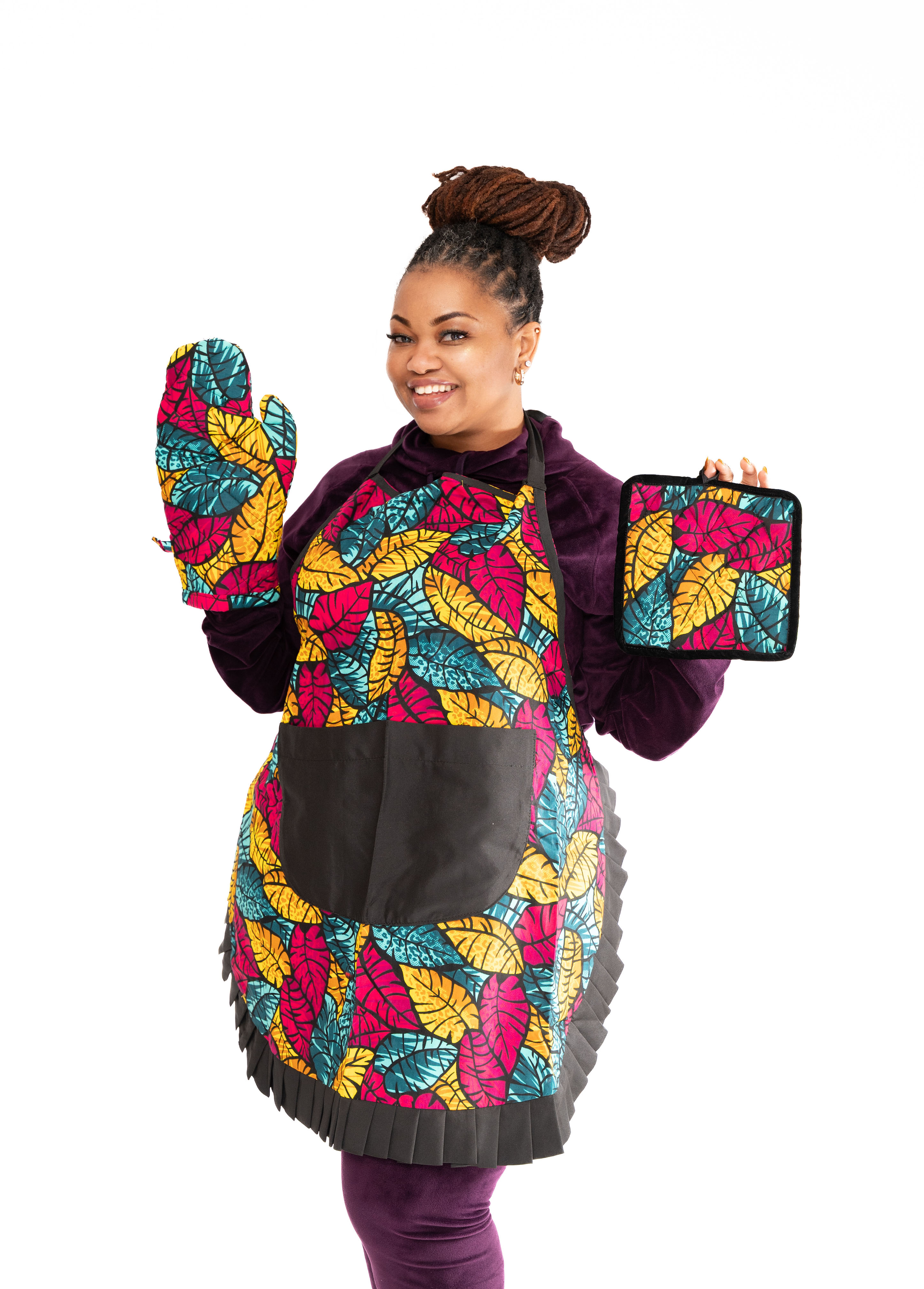 Bold & Beautiful Ankara Apron Set