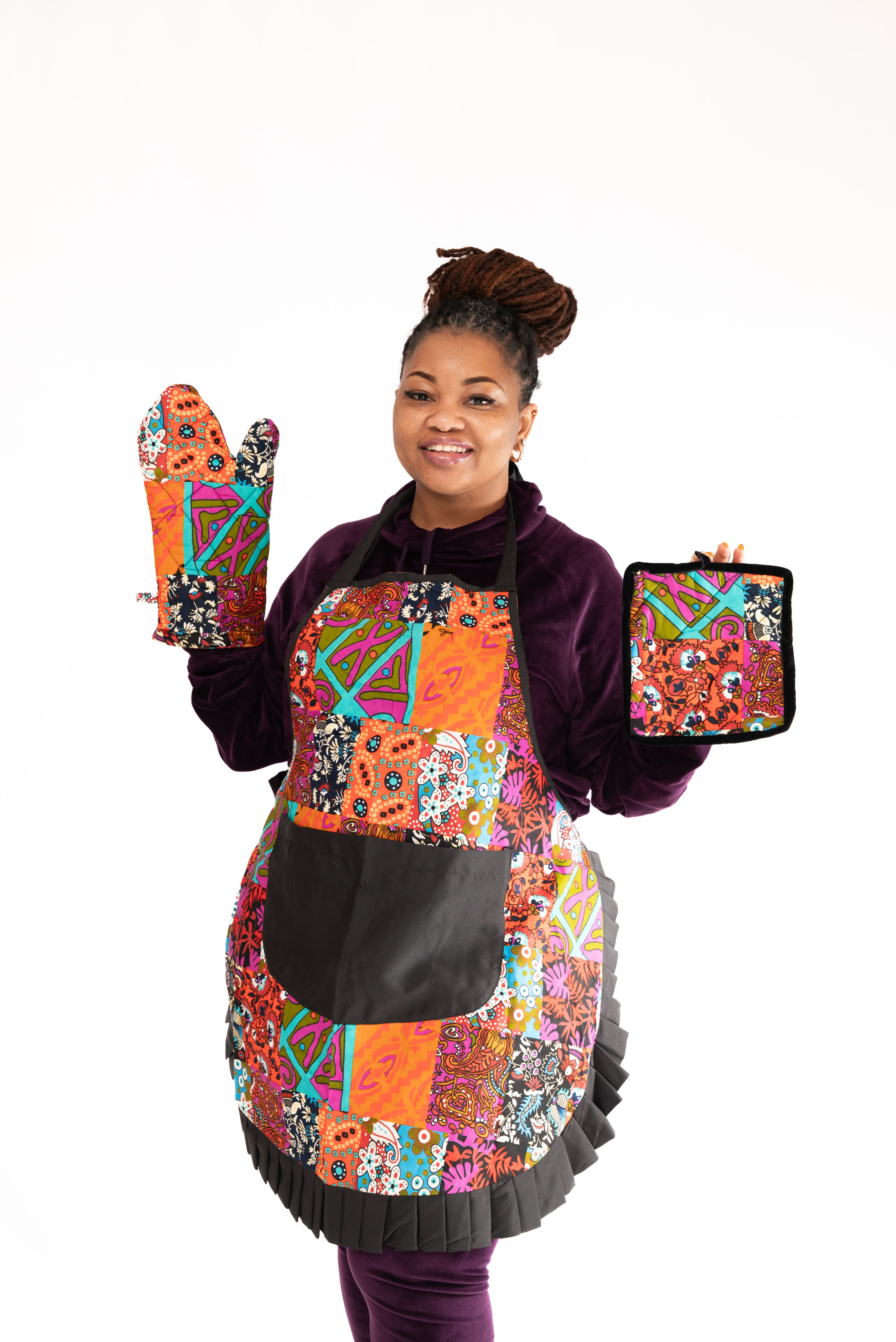 Bold & Beautiful Ankara Apron Set