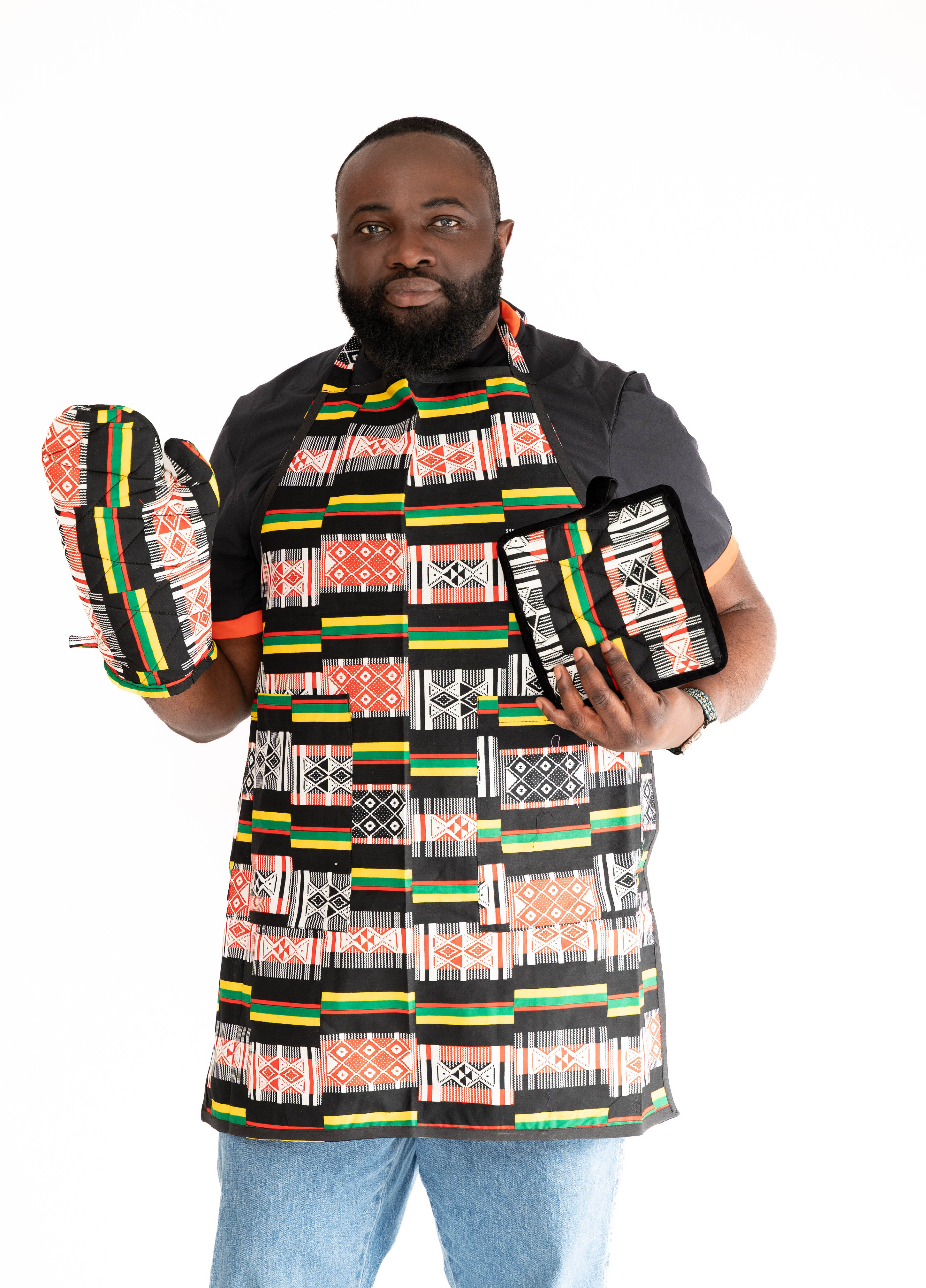 Bold & Beautiful Ankara Apron Set