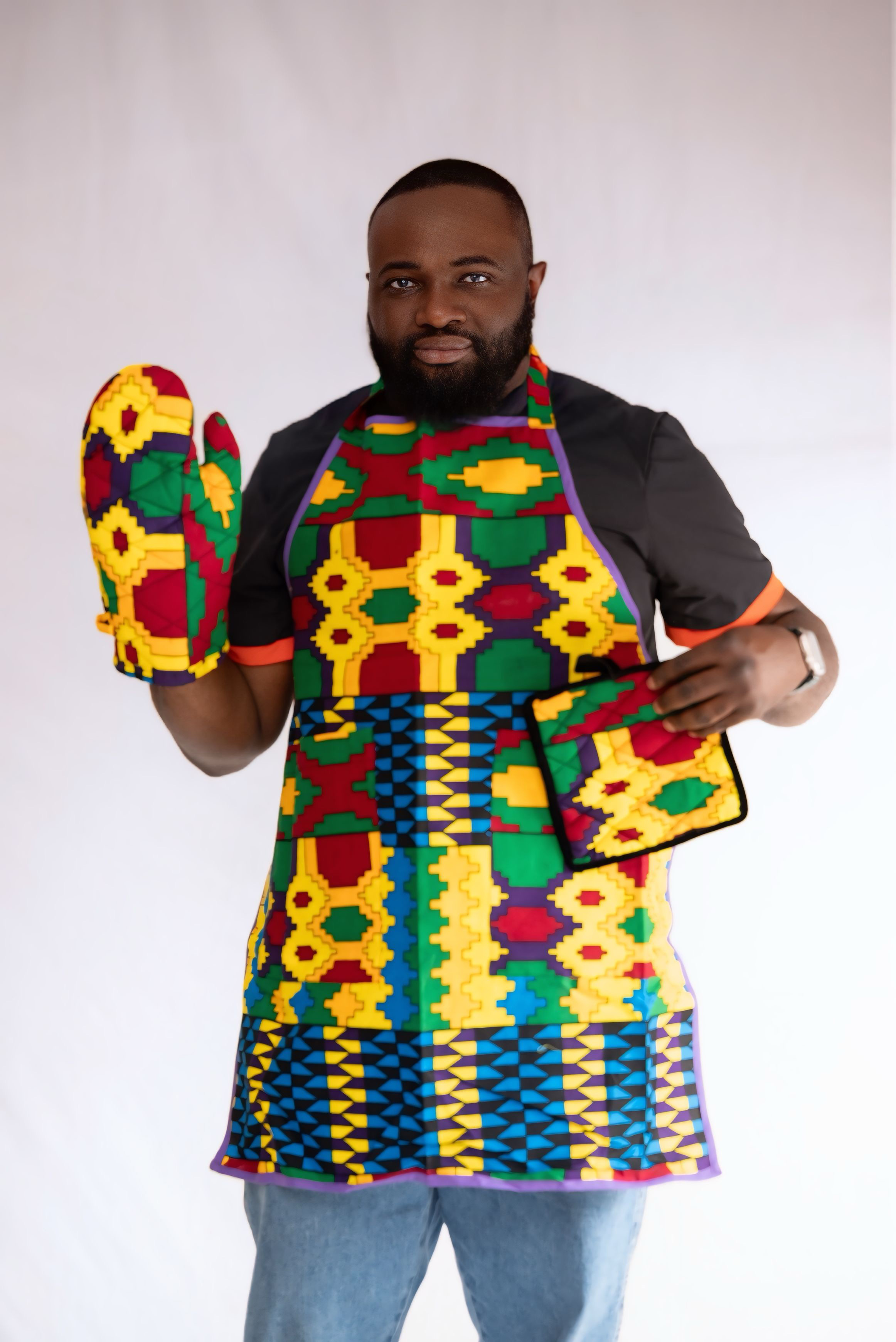 Bold & Beautiful Ankara Apron Set