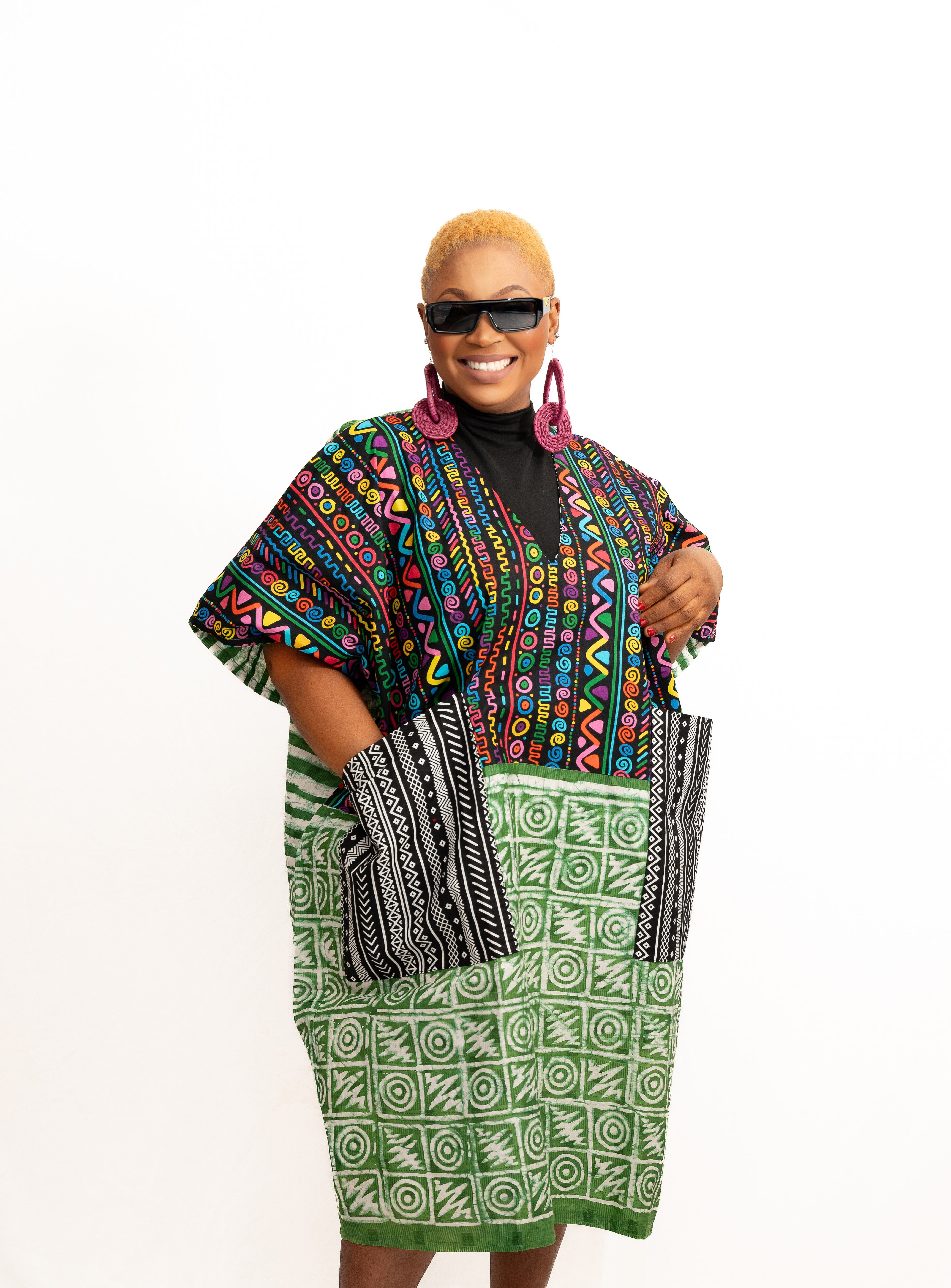 Afro Fusion Baddie Patch Shirtdress