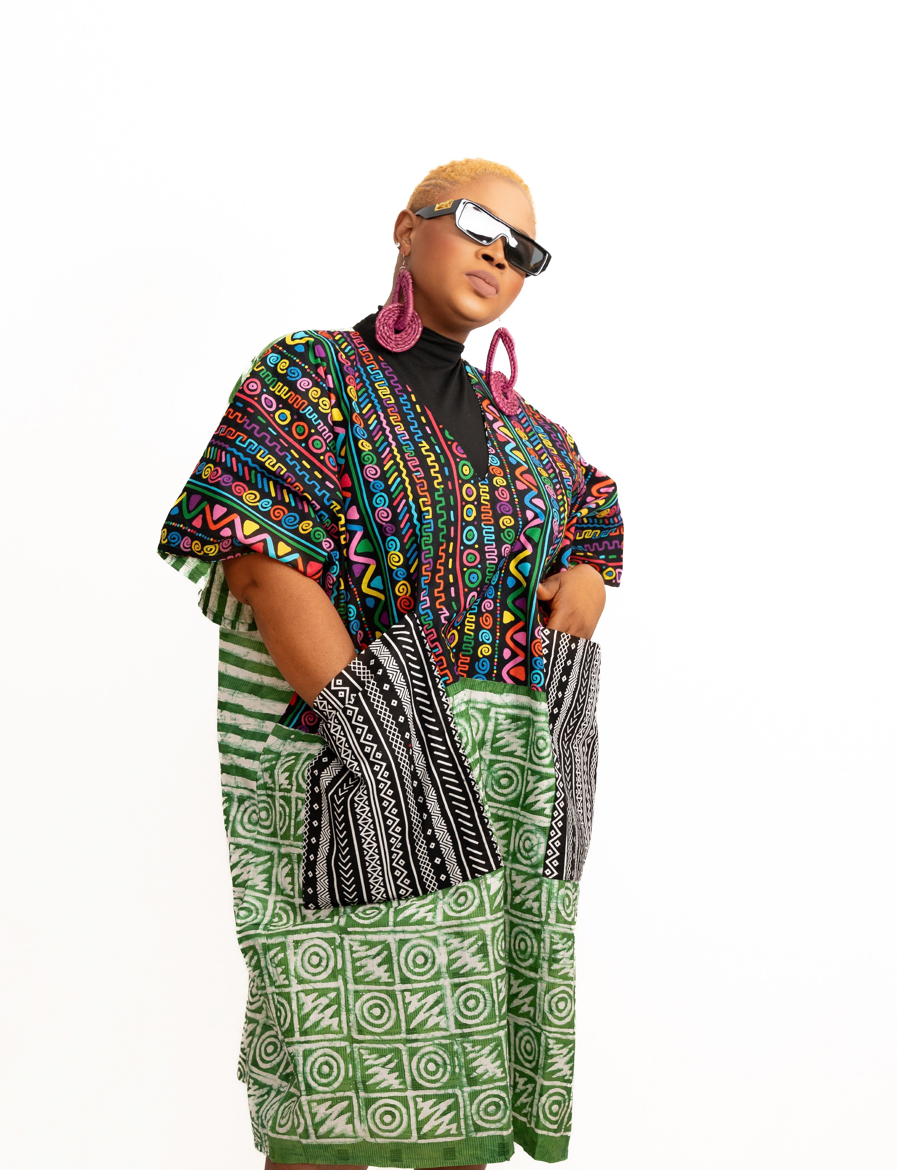 Afro Fusion Baddie Patch Shirtdress