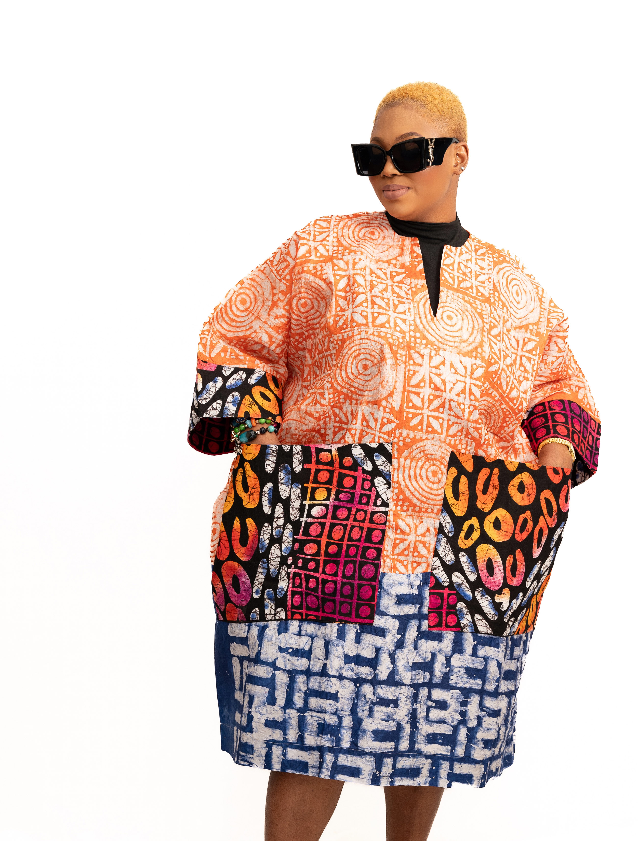 Afro Fusion Baddie Patch Shirtdress
