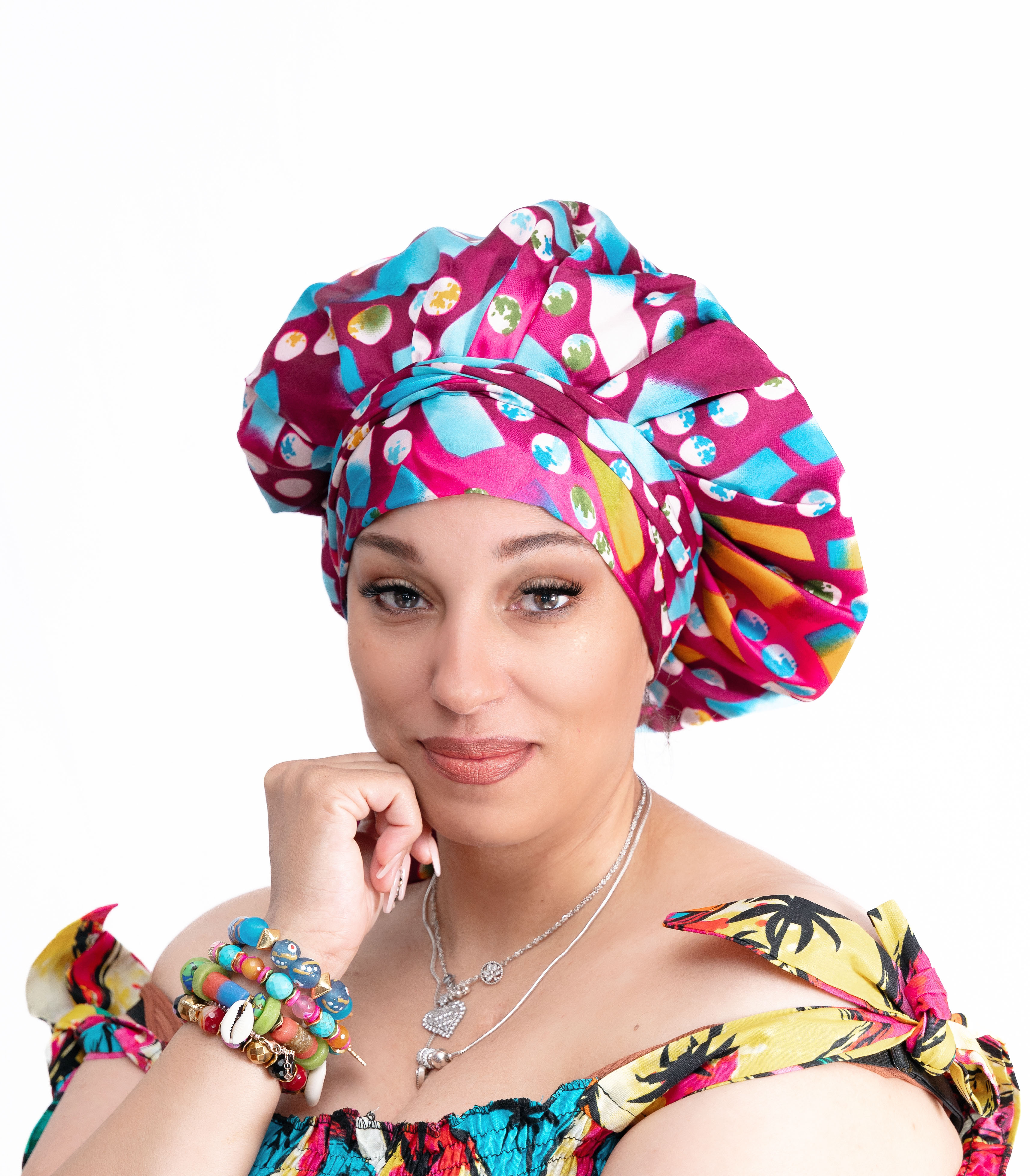 Ankara Silk Hair Wrap Bonnet