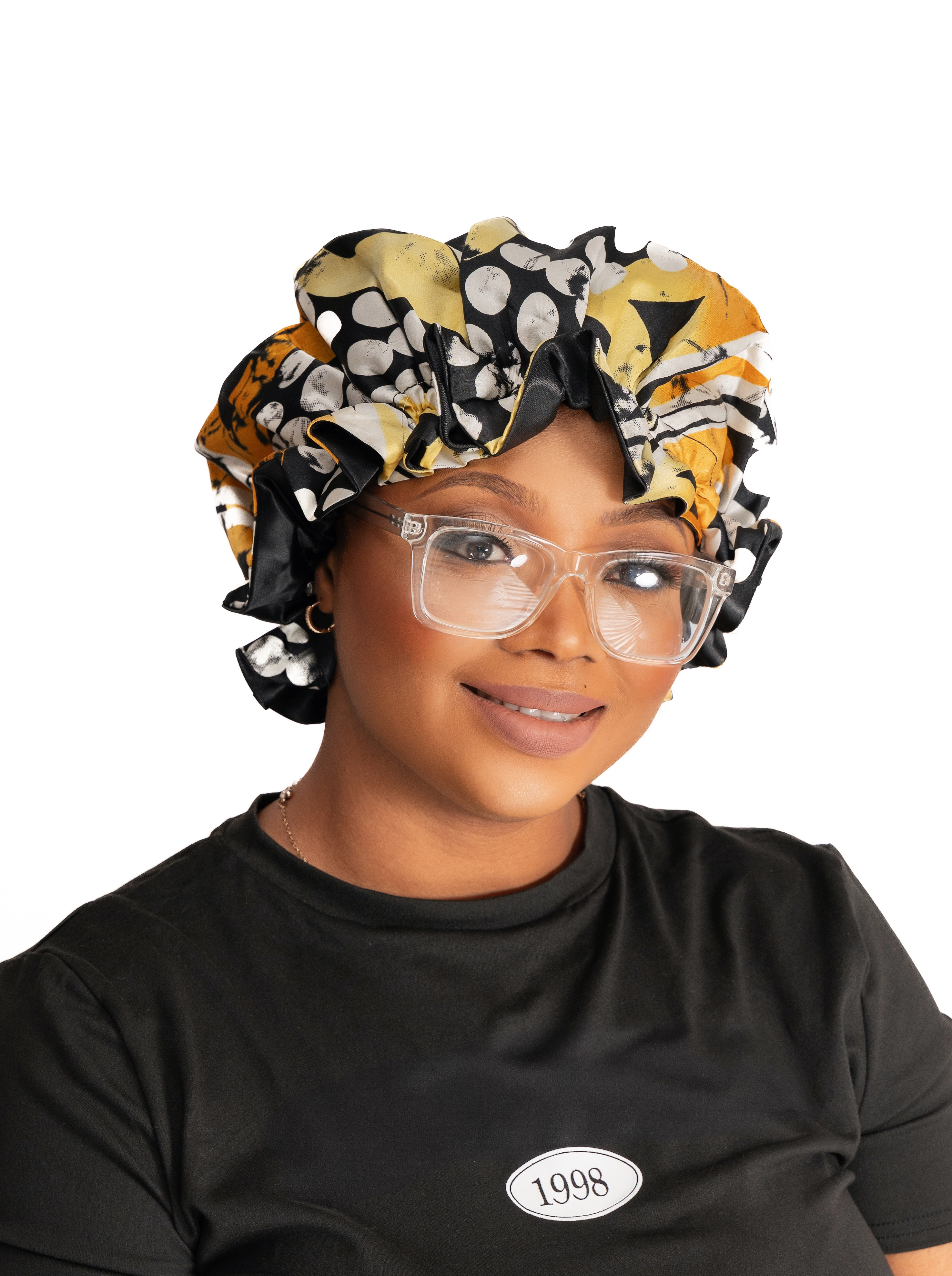 Ankara Silk Reversible Baby Doll Bonnet