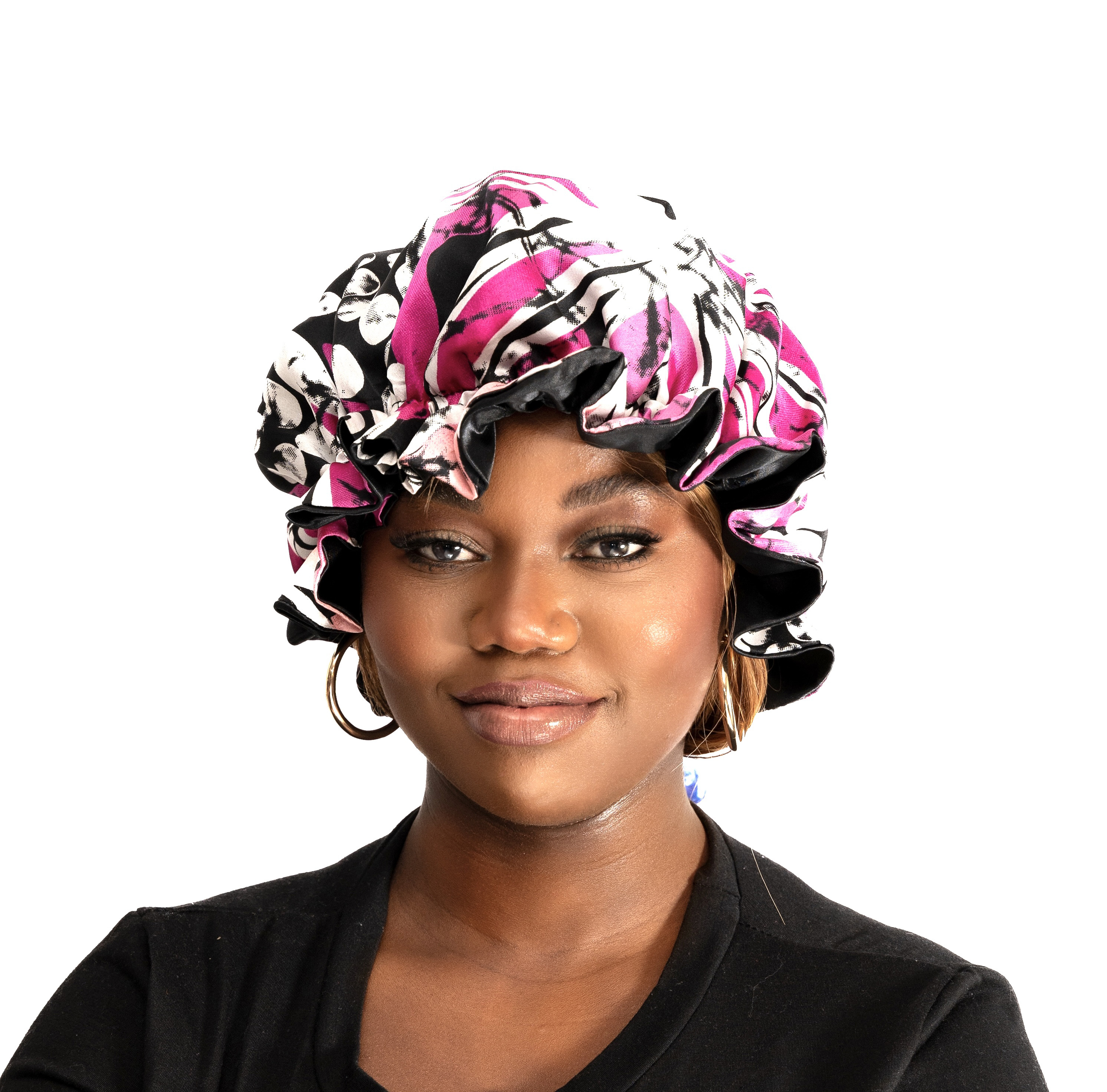 Ankara Silk Reversible Baby Doll Bonnet